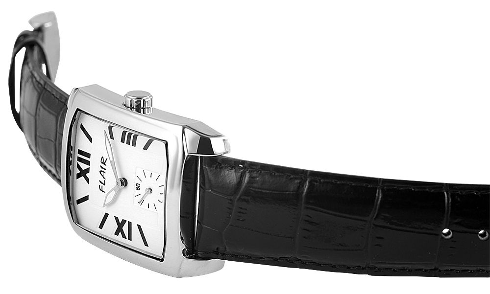 Flair Herrenuhr mit Lederimitationsarmband