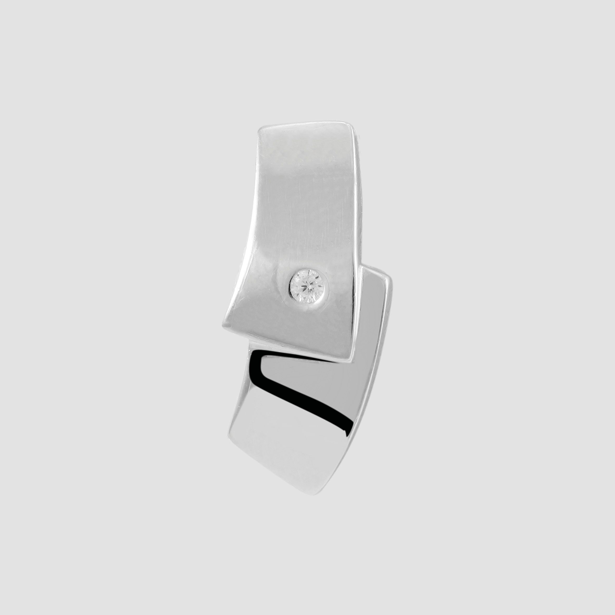 925/- Echt Silber Anhänger "Senga" mit Zirkoniabesatz, ohne Kette, 925/rhodiniert