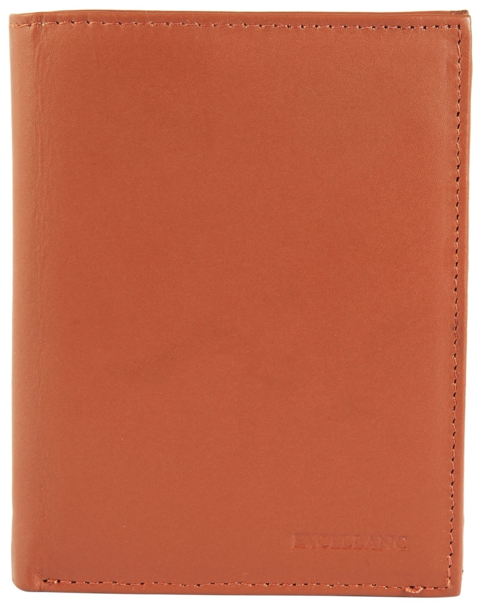Excellanc Herren Geldbörse aus Echtleder in cognac. Format 10 x 12 cm.