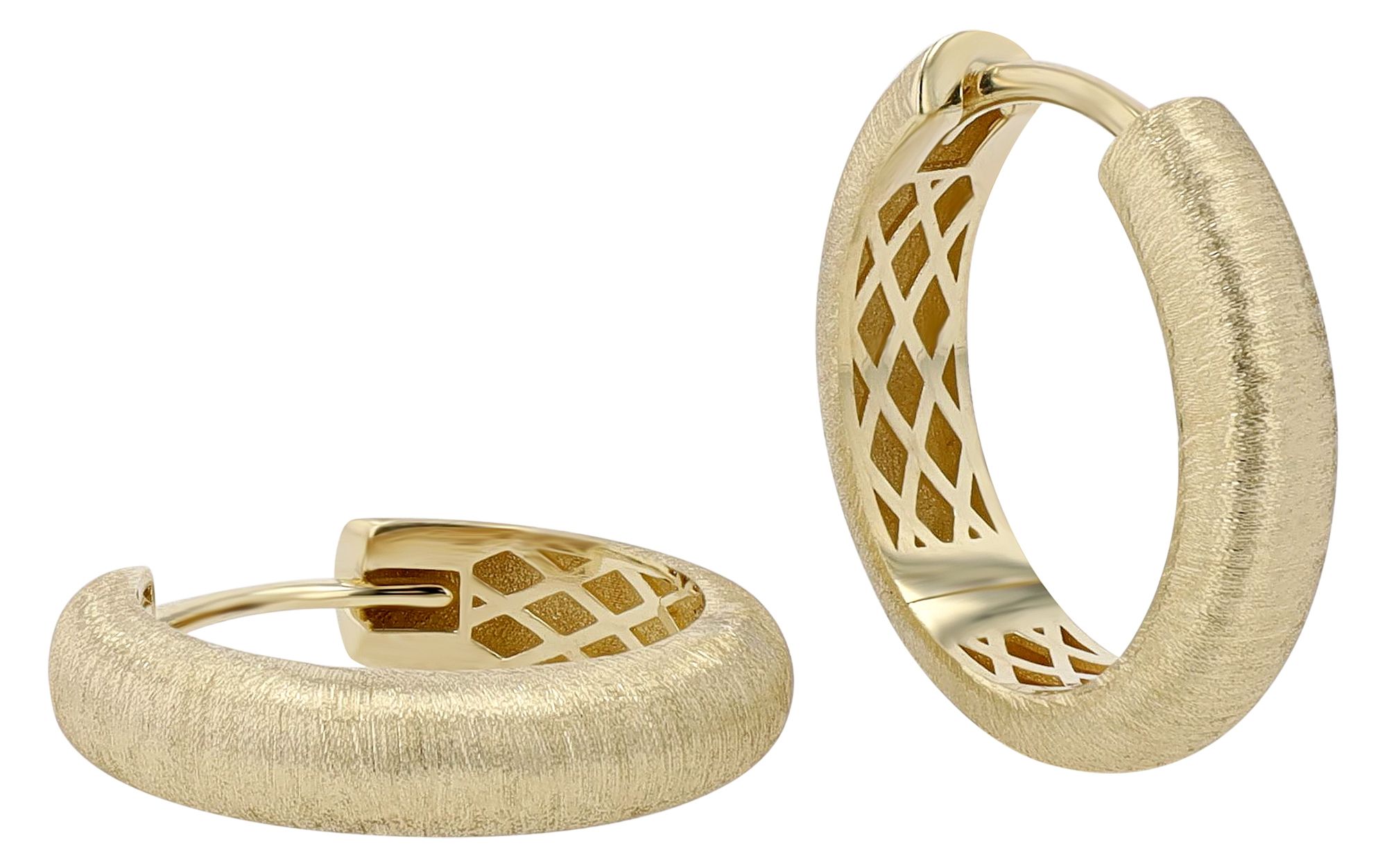 333er Gelbgold Creolen "Dalana", 8 Karat, Finish texturiert, Ø 13 mm
