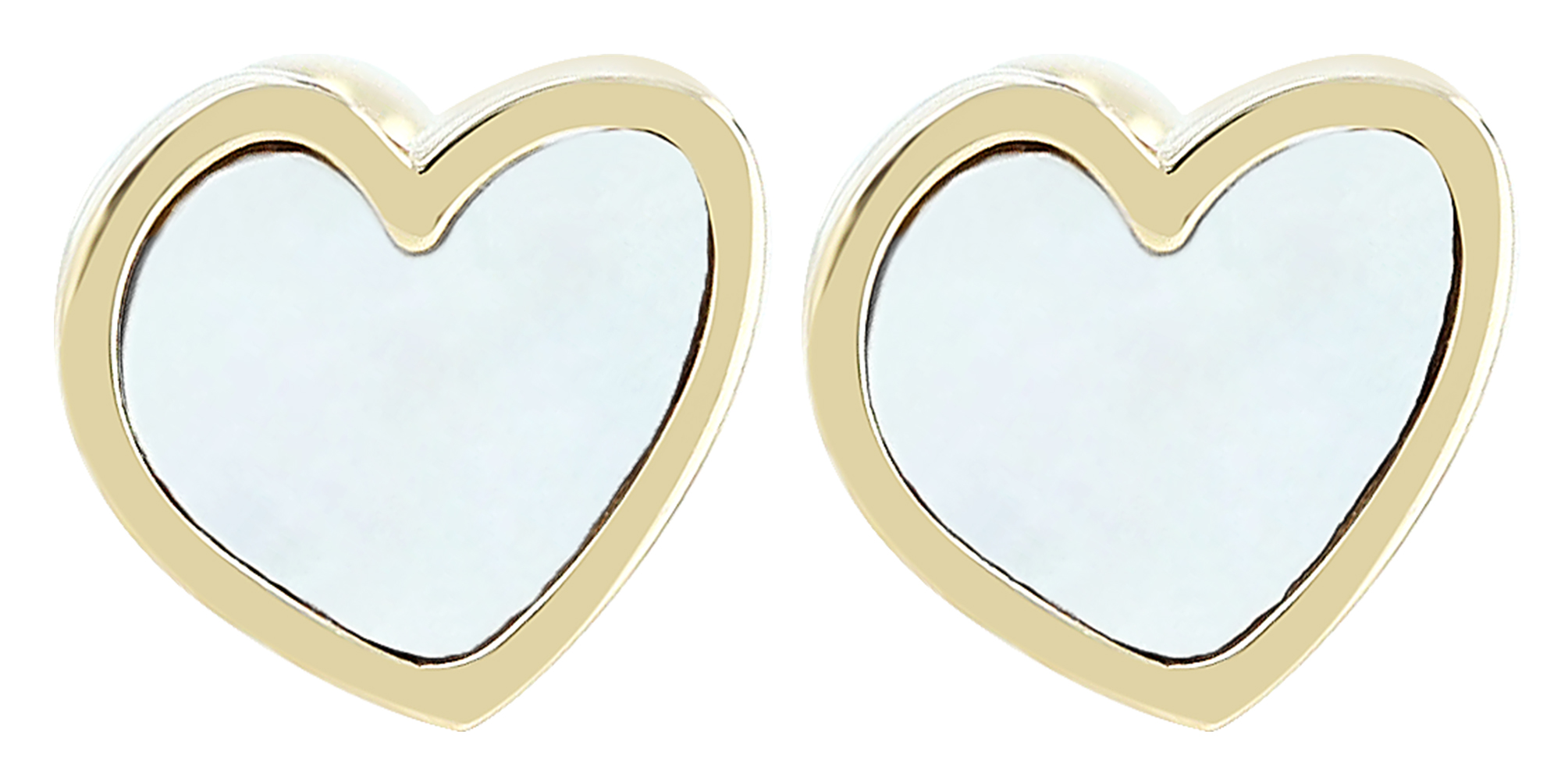 "Sarang" Edelstahl Ohrstecker/-piercing - Herz, goldfarben/ Perlmutt