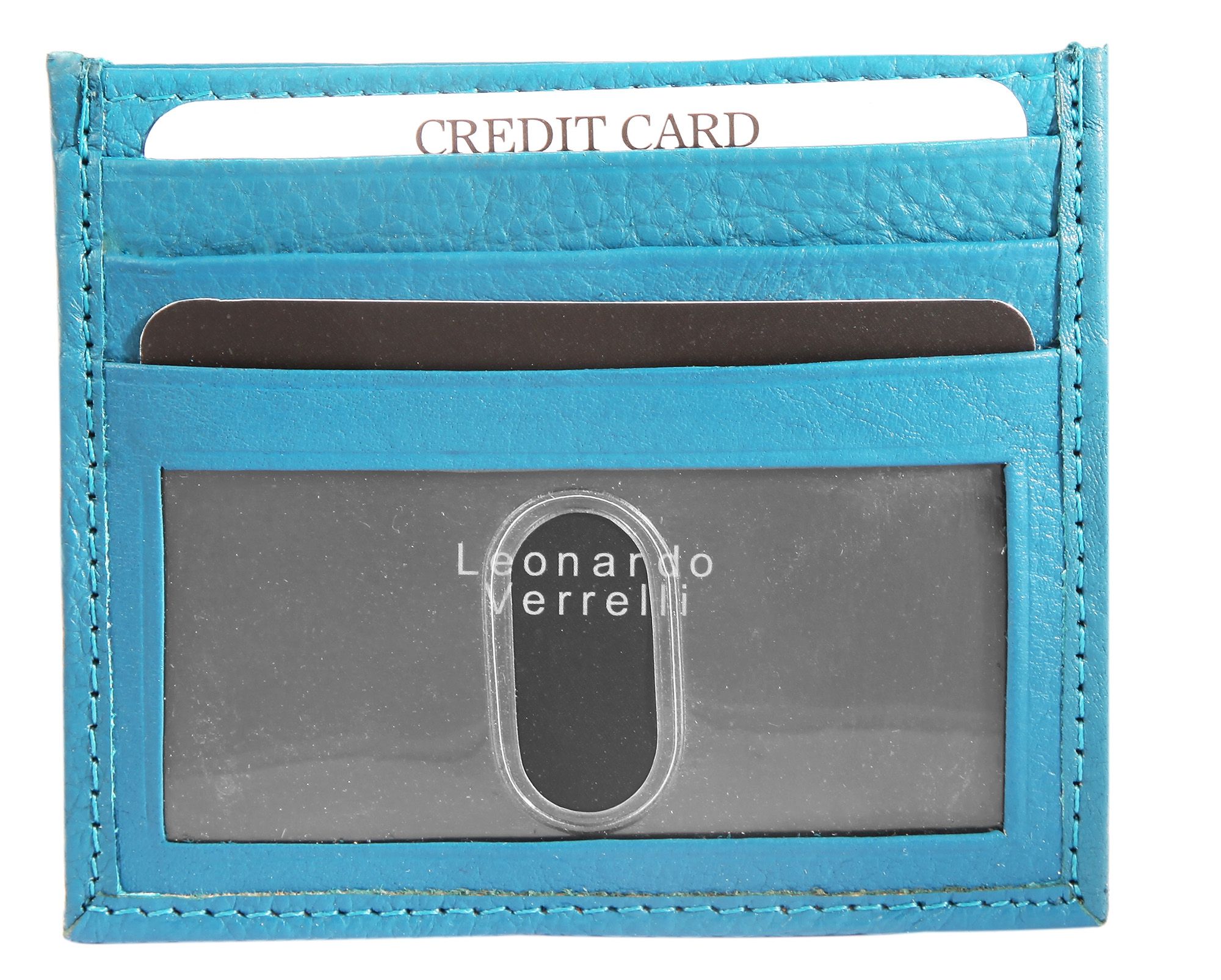 Leonardo Verrelli Geschenkset mit kleiner Handtasche und Kartenmäppchen, blau