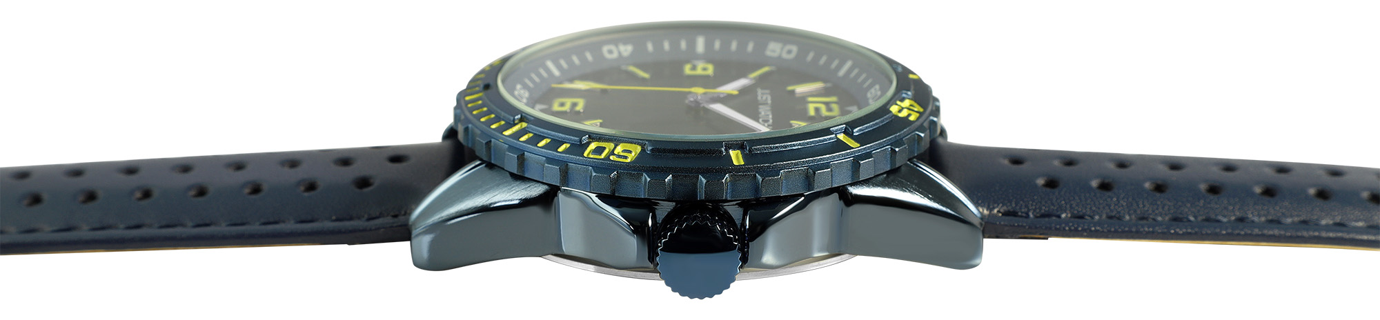 JUST WATCH Herrenuhr "Elwin"  mit Echt Lederband, Ø 43 mm, blau