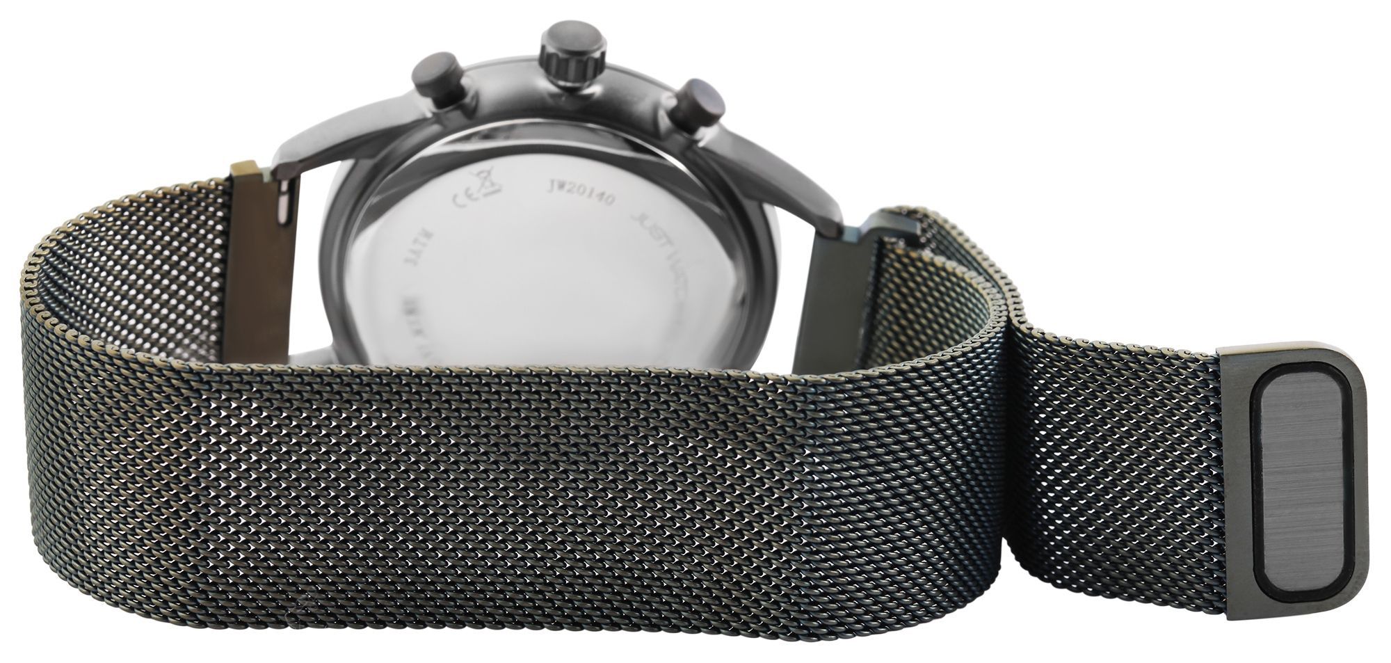Just Watch Herrenuhr, Milanesearmband, grün/grau