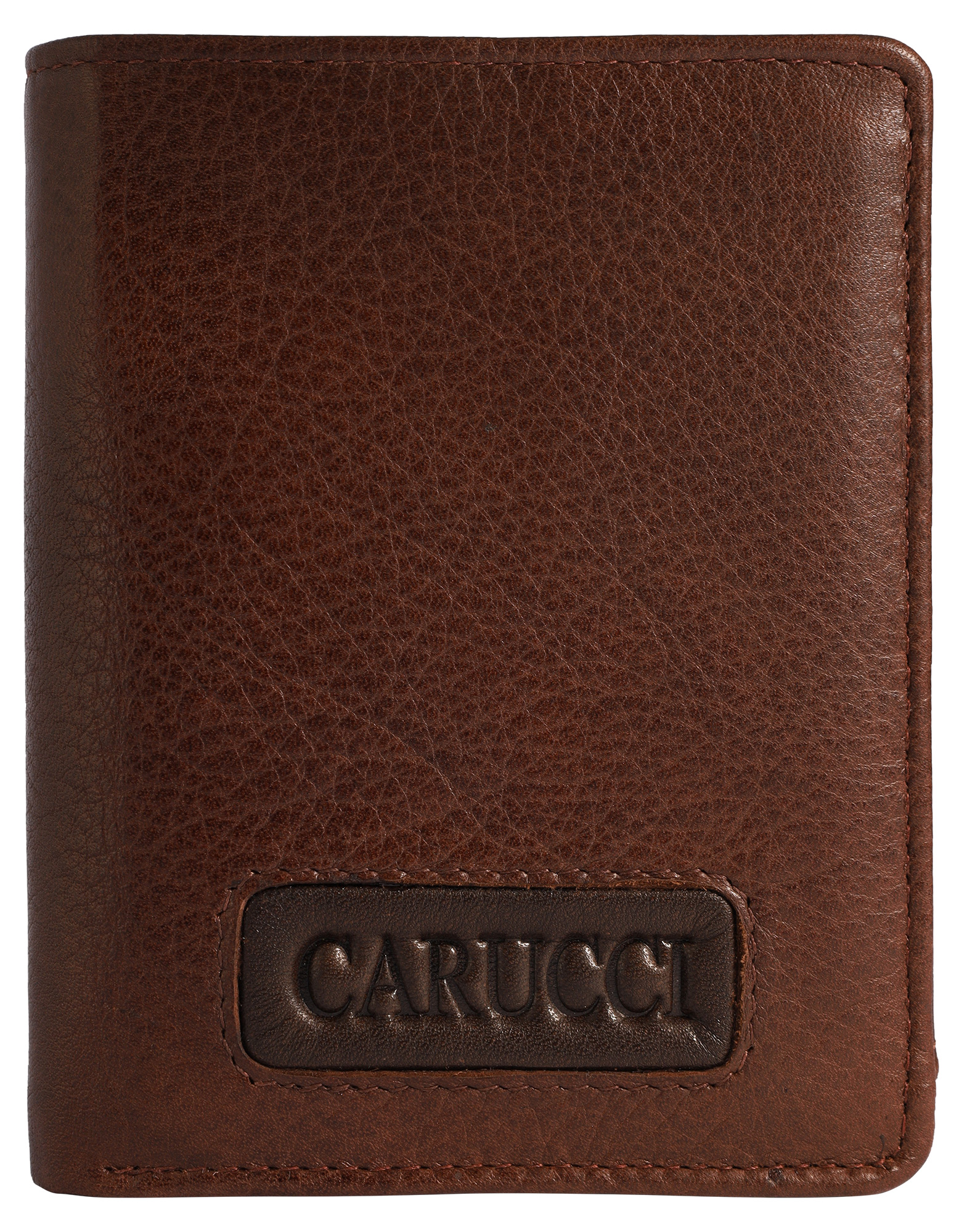 Carucci Echtleder (Bonanza) Geldbörse mit Box, RFID, Hochformat, braun/ dunkelbraun