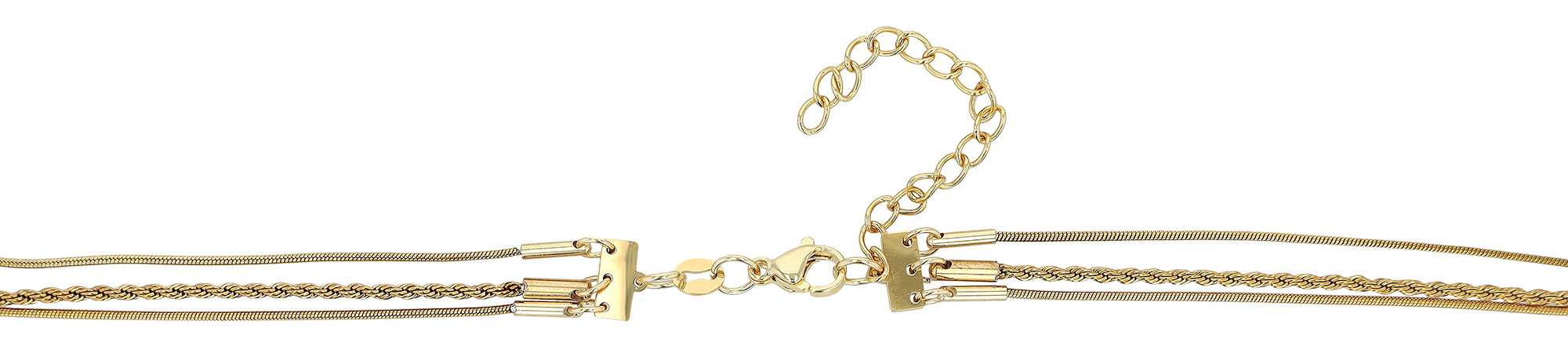 "Nelda" Edelstahl Layering Kette, 40/ 45/ 50 + 5 cm, goldfarben