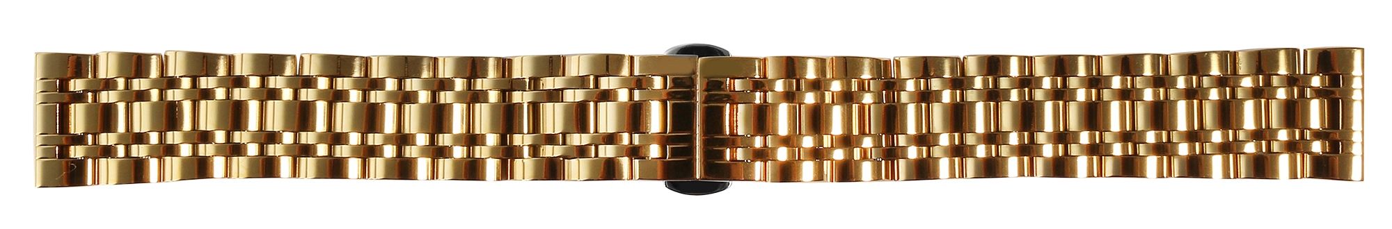 Uhrenarmband aus Edelstahl mit Butterflyschließe, goldfarben, 20 mm