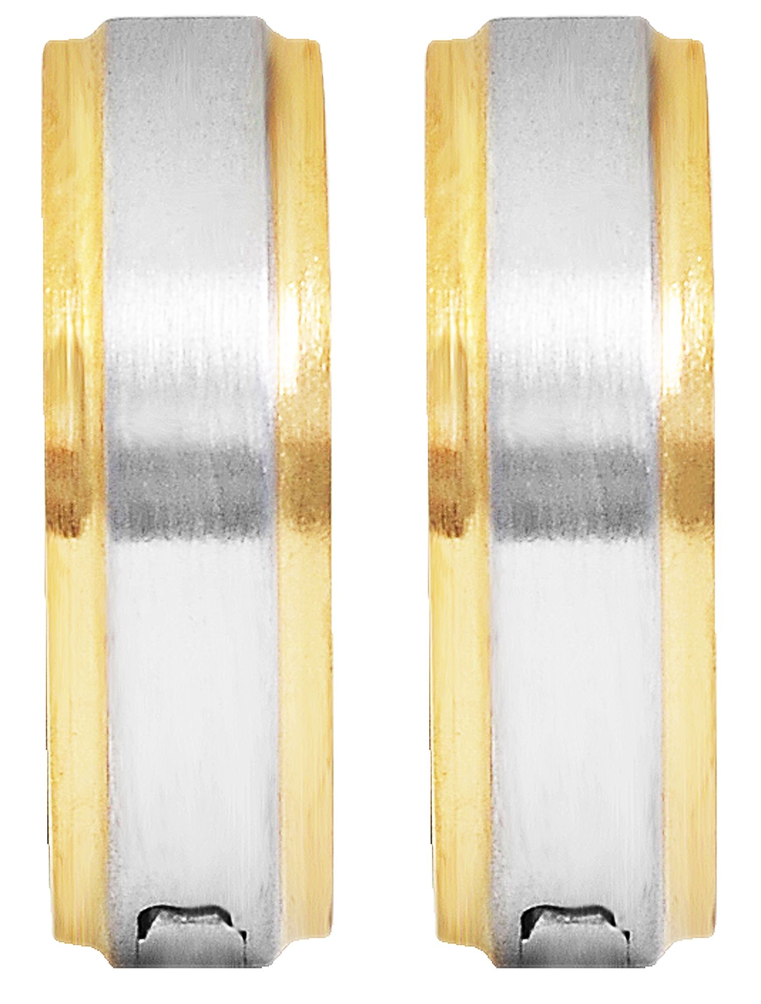 "Taris" Akzent Klapp-Creolen, Edelstahl, bicolor (silberfarben/ goldfarben)