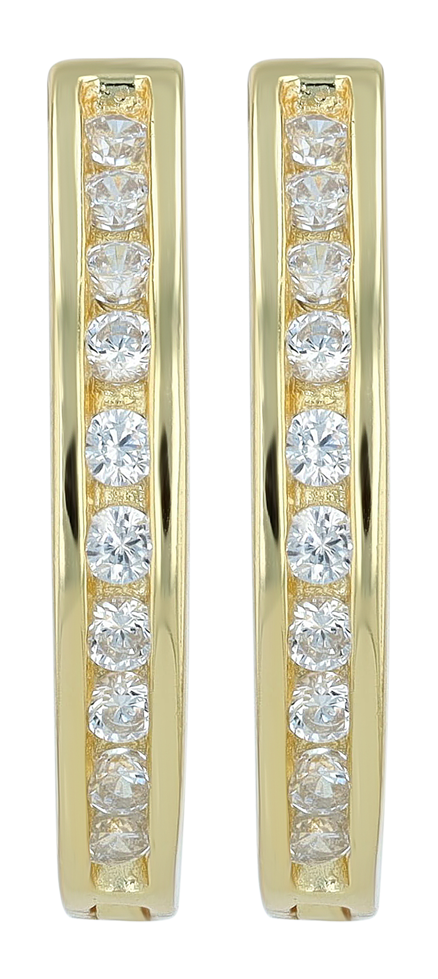 "Simarong" 925/- Echt Silber Creolen Ø 16 mm, mit Zirkonia, vergoldet