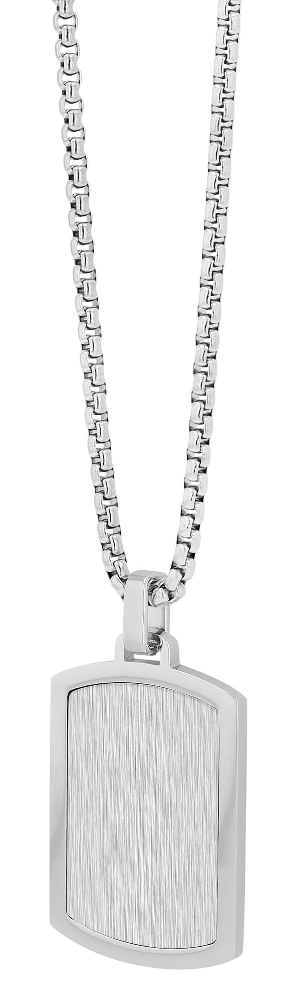 Akzent Edelstahlkette "Nassim" mit Dogtag Anhänger, silberfarben