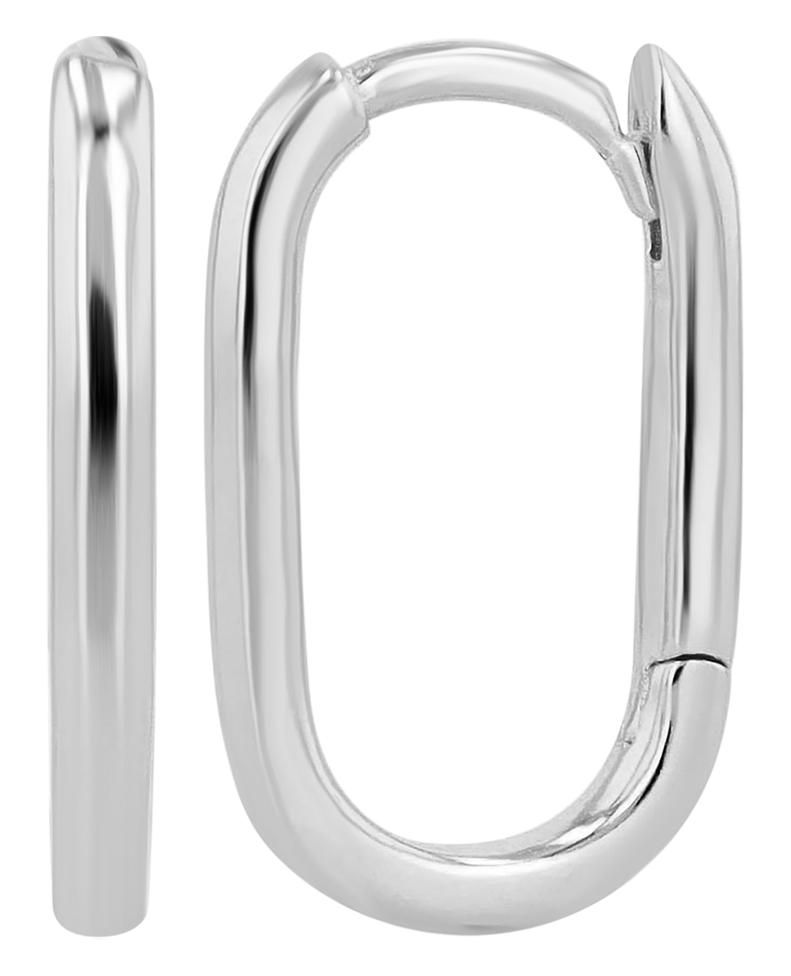"Ajda" 925/- Echt Silber ovale Creole, rhodiniert