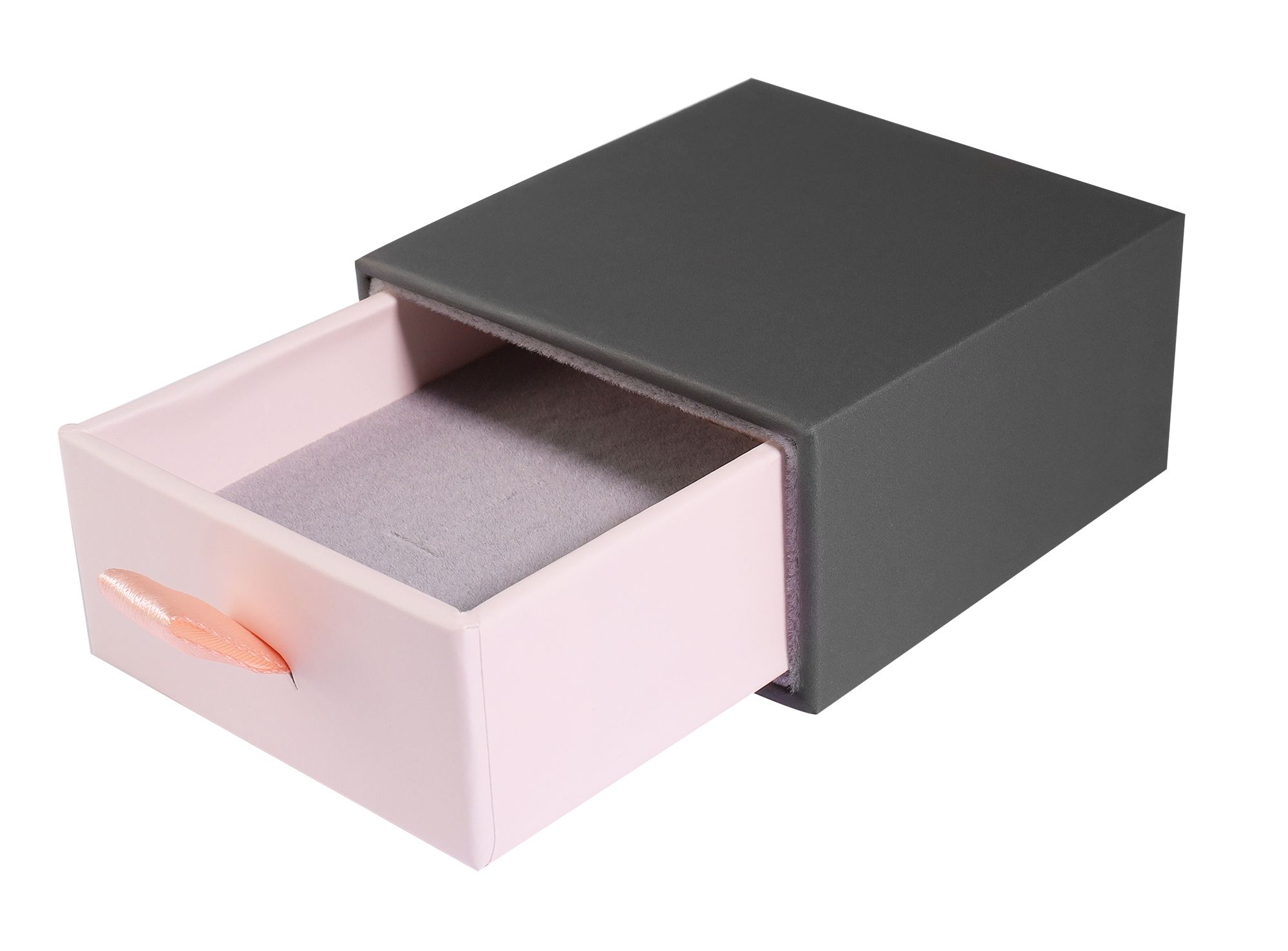 Schmuckboxen aus Pappe, VE 6, grau/rosa, 7 x 7 x 4,5 cm