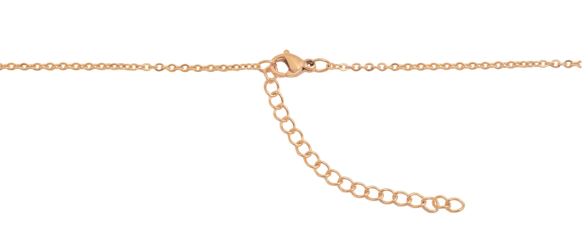 Edelstahl Ankerkette mit Anhänger, Länge 43+5cm, roségoldfarbig