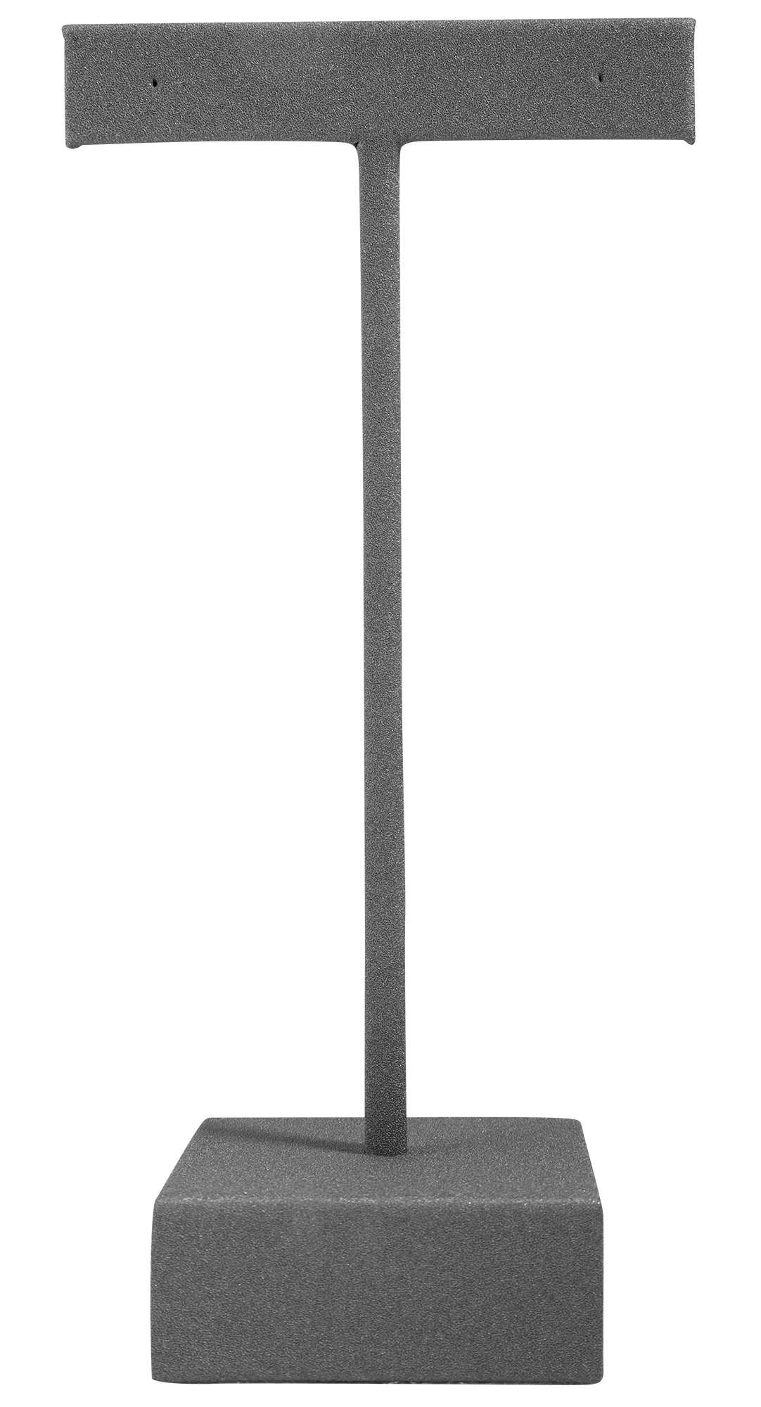Aufsteller für Ohrringe/ Ohrhänger/ Creolen (Dekoserie Soft), PU-bezogen, 12,5 cm, grau
