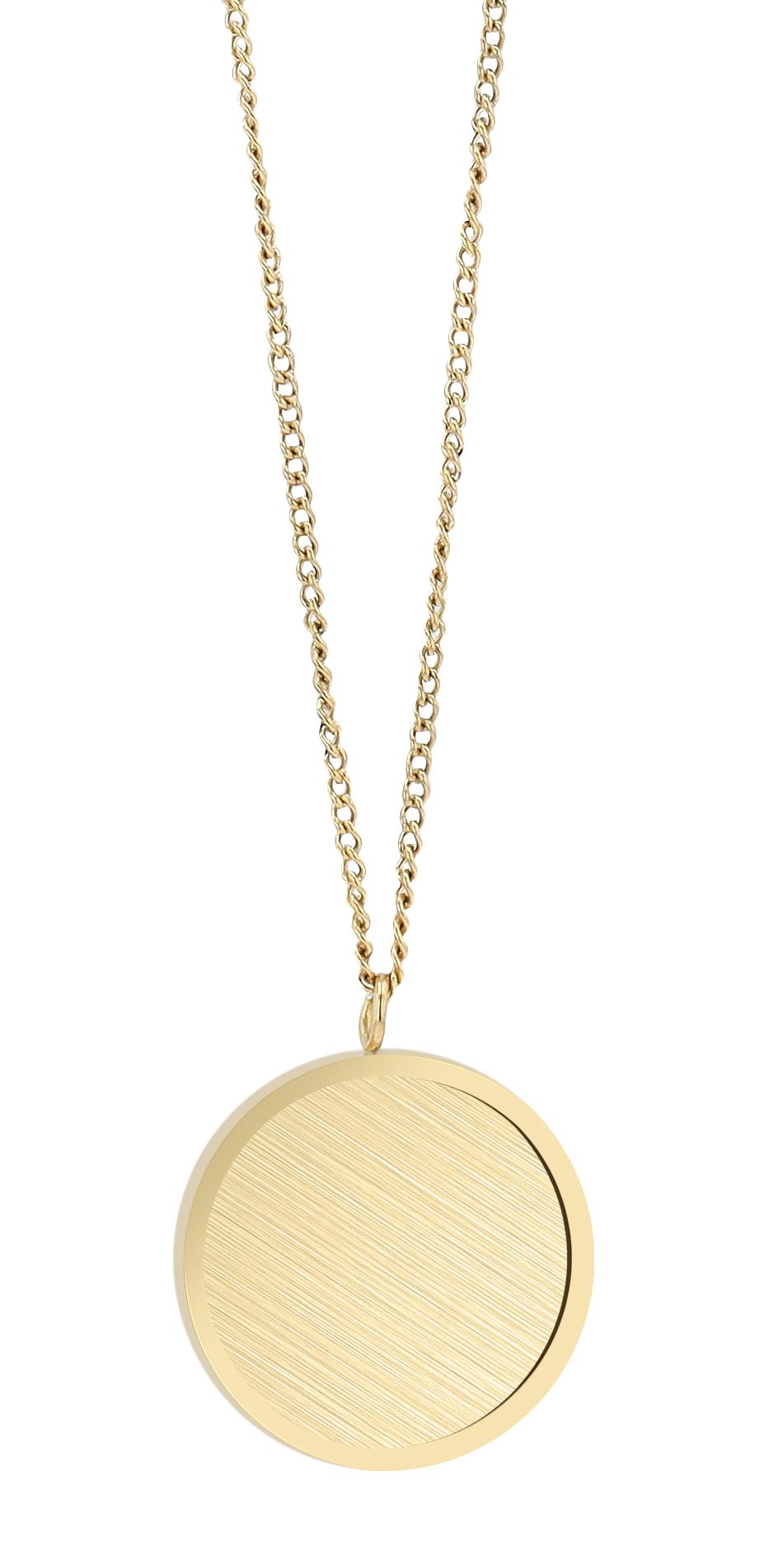 "Circola", Akzent Halskette aus Edelstahl, runder Anhänger Ø 15 mm, goldfarben