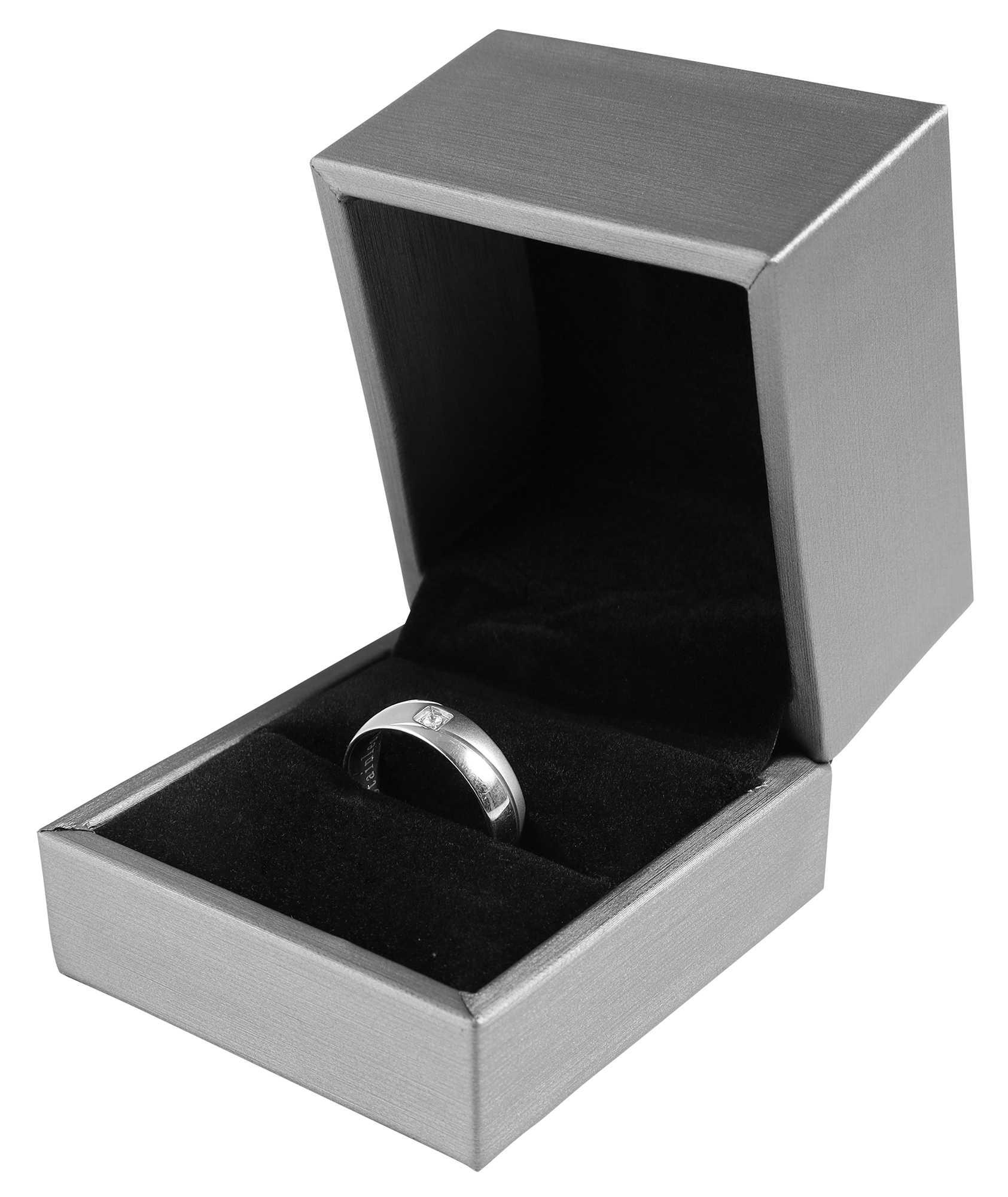 Schmuckbox (Ring) 6 x 6,5 cm, Kunststoff, grau, VE10