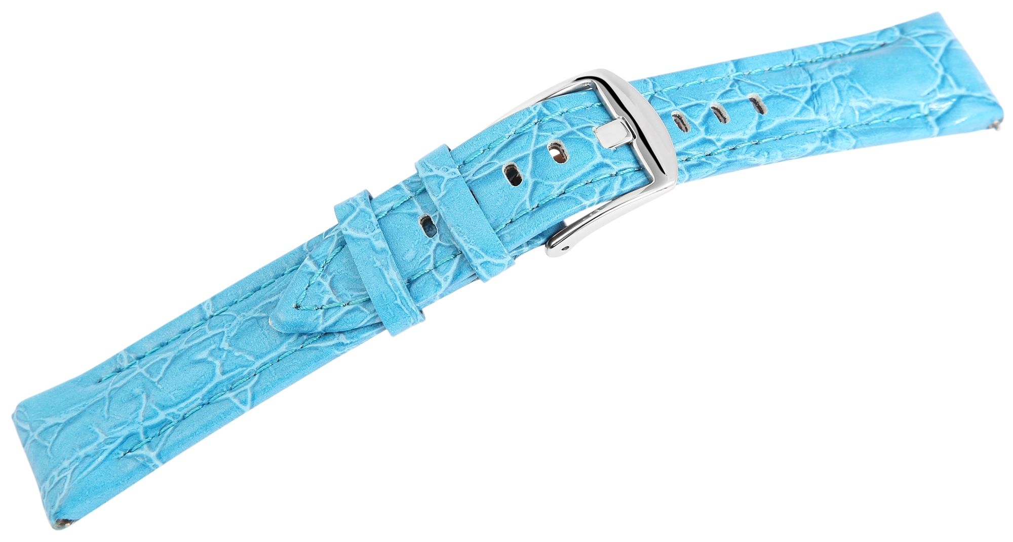 Echtleder-Uhrenarmband, hellblau, 20 mm