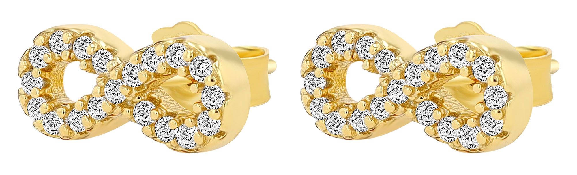 "Mariko" - Infinity Ohrstecker, 925/- Echt Silber, Gold