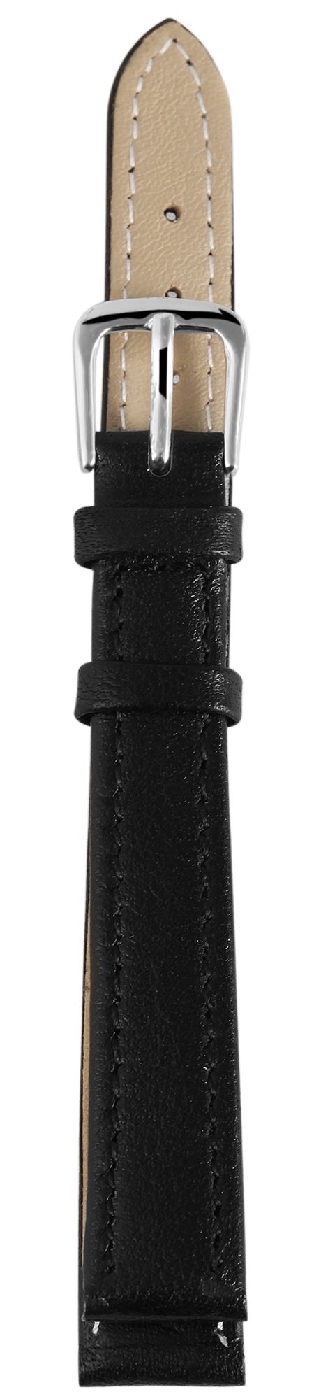 12er Set Echtleder-Uhrenarmband in schwarz, 12 mm