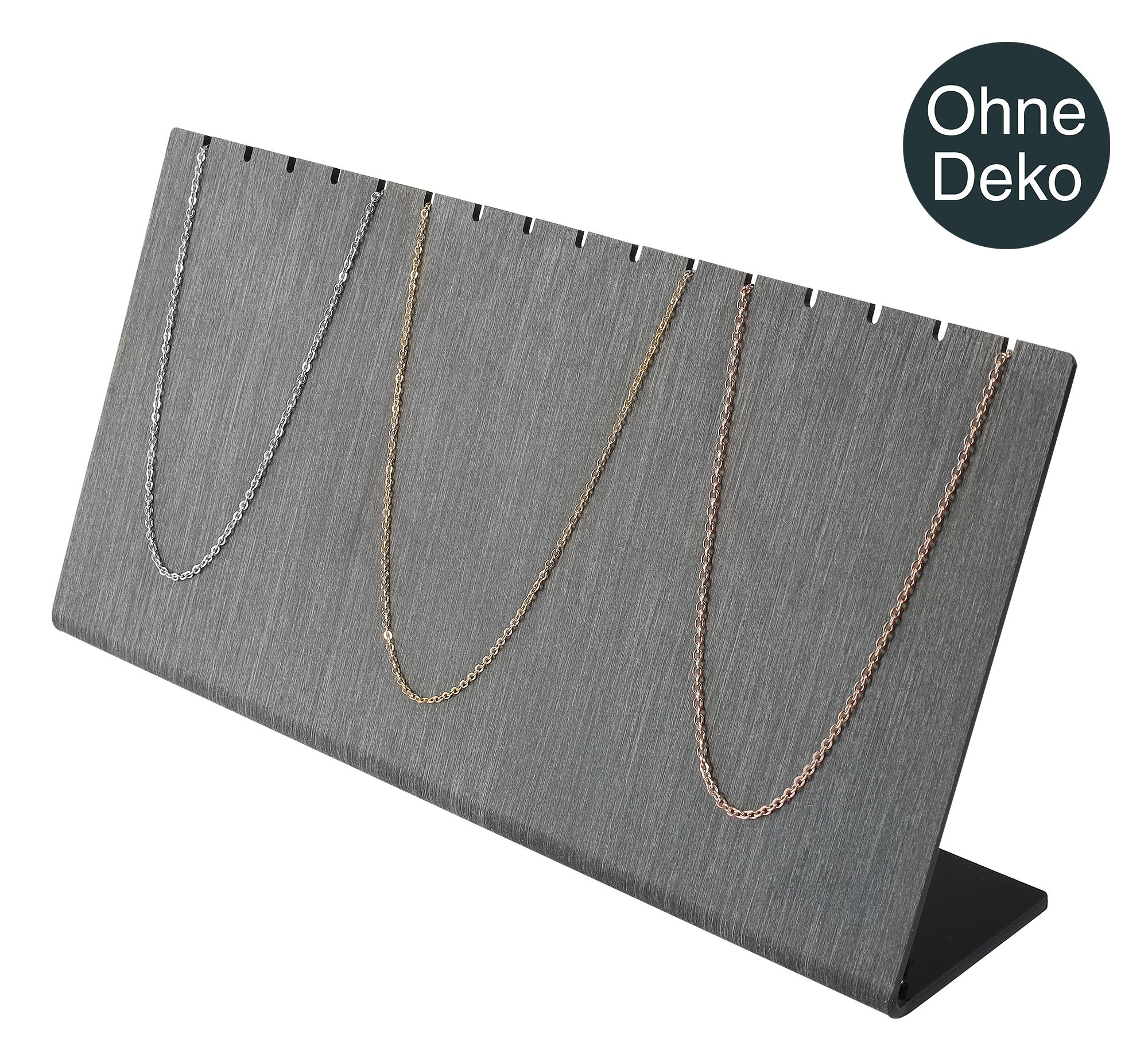 Display für Ketten, 25,5 cm x 12,5 cm x 6 cm, grau
