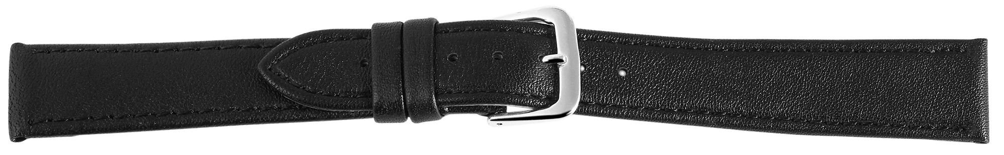 12er Set Echtleder-Uhrenarmband in schwarz, 16 mm