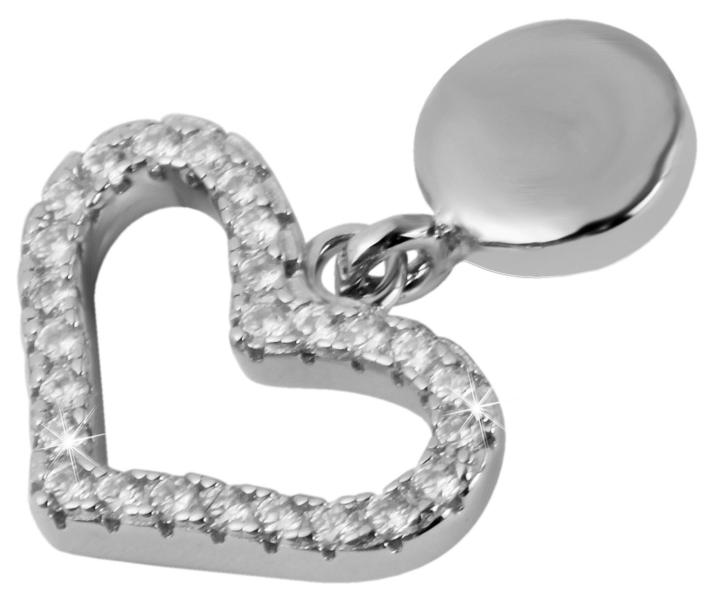 925/- Echt Silber Schmuckset "Samia" mit Ohrring und Anhänger, 925/rhodiniert