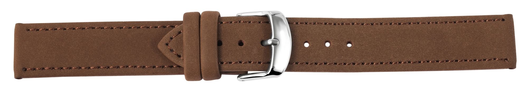 Echtleder Uhrenarmband, braun, flach, 18 mm