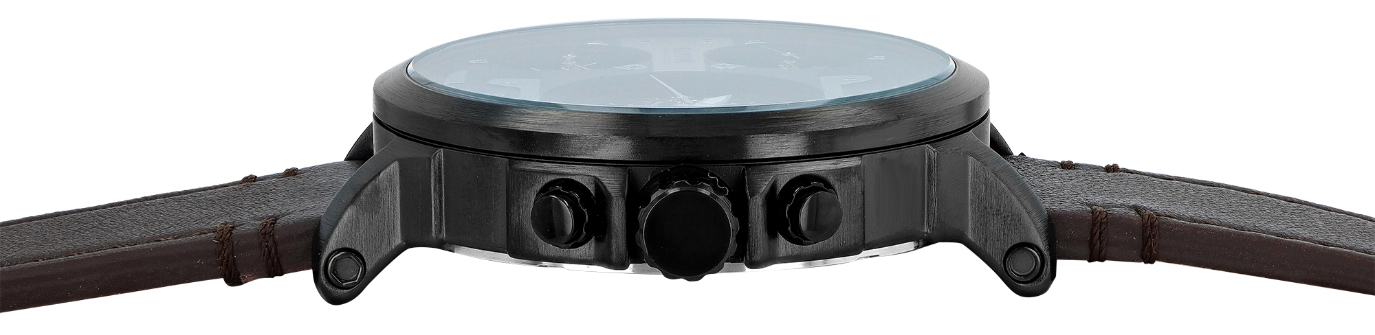 RAPTOR LIMITED Multifunktions-Herrenuhr "Maxx" Echtlederband, Ø 52 mm, blau/braun/schwarz