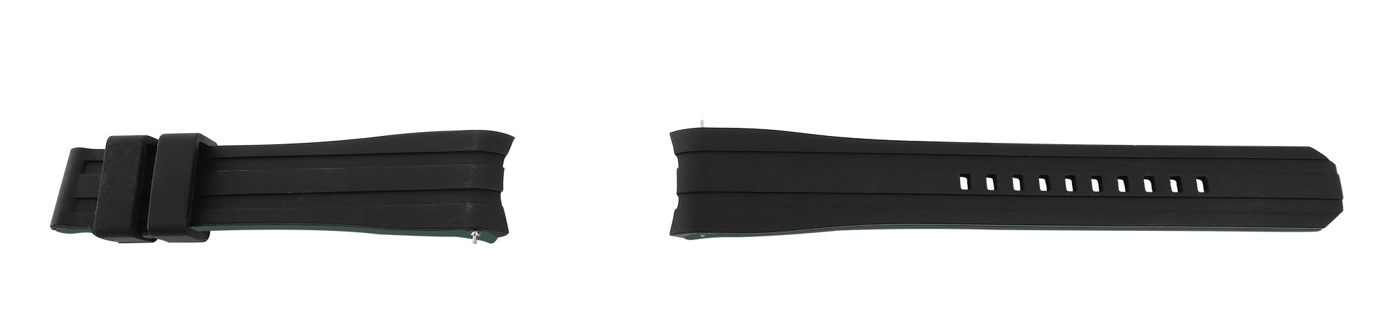 Schnellwechselarmband für Uhren, Silikon, Dornschließe, schwarz/grün, 18 mm