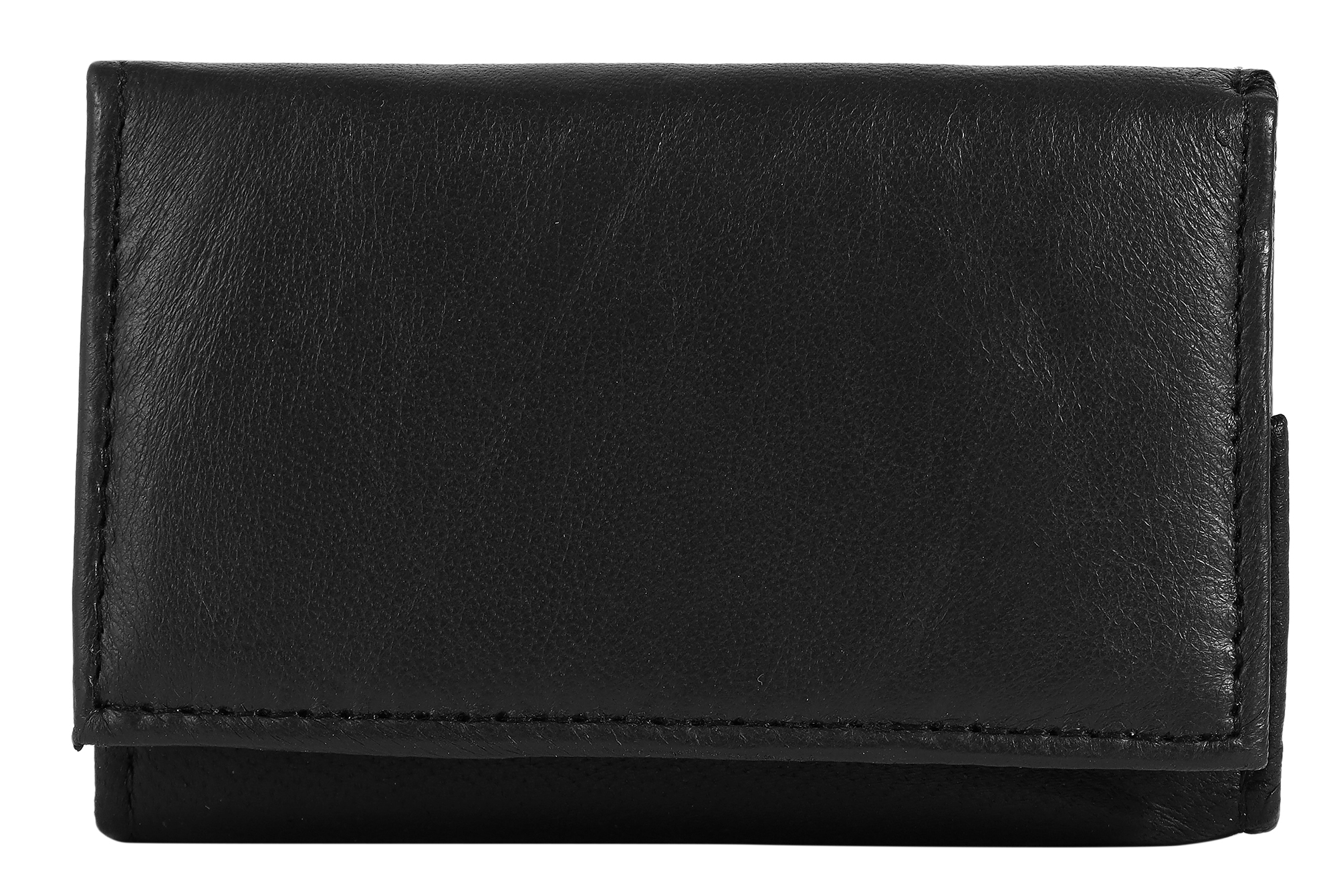 Excellanc Mini-Geldbörse aus Echtleder in schwarz