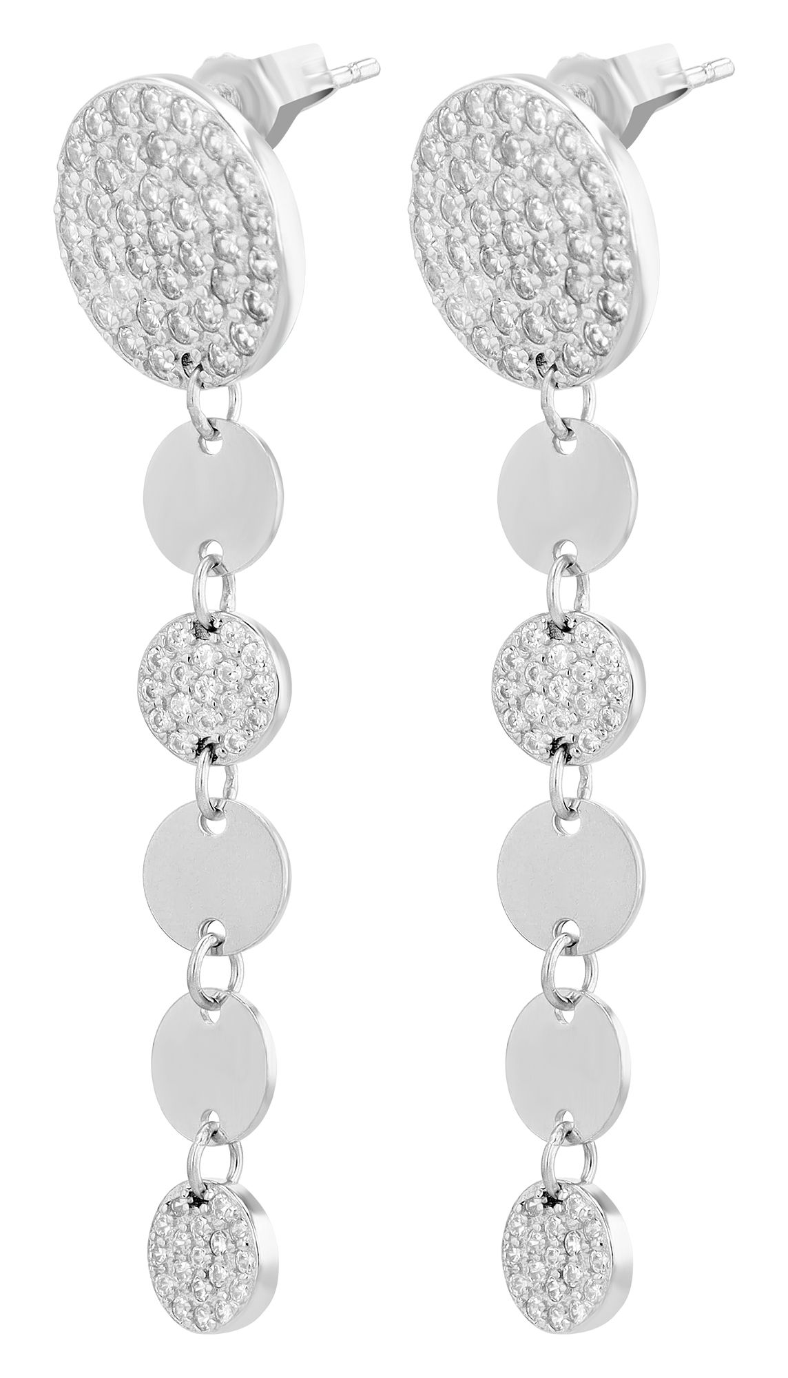 "Kerry" 925/- Echt Silber Ohrhänger mit Zirkonia, silberfarben rhodiniert