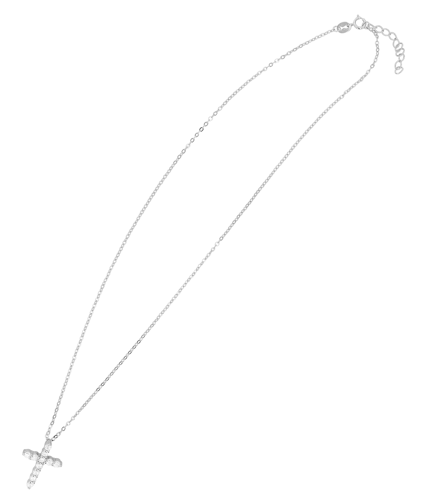 "Silma" 925/- Echt Silber Kette mit Anhänger, Zirkoniabesatz, 42 + 3 cm
