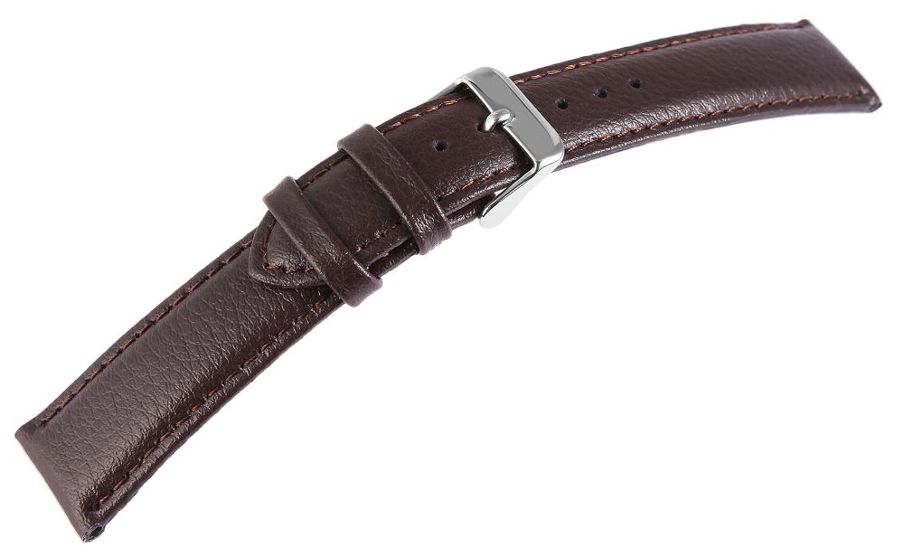 Echtleder-Uhrenarmband, dunkelbraun, 12 mm