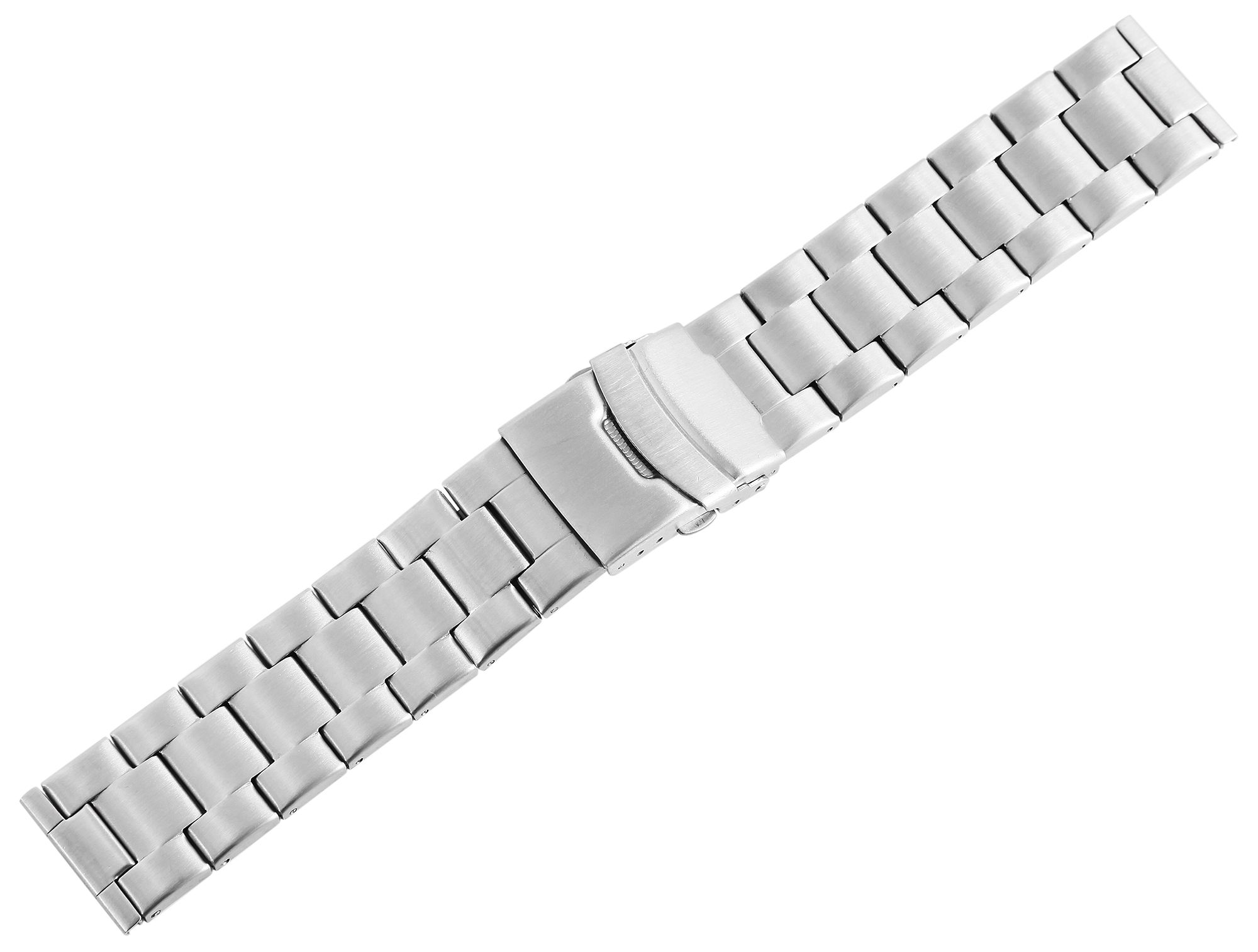 Edelstahl-Uhrenarmband, silberfarben, mattiert, 20 mm
