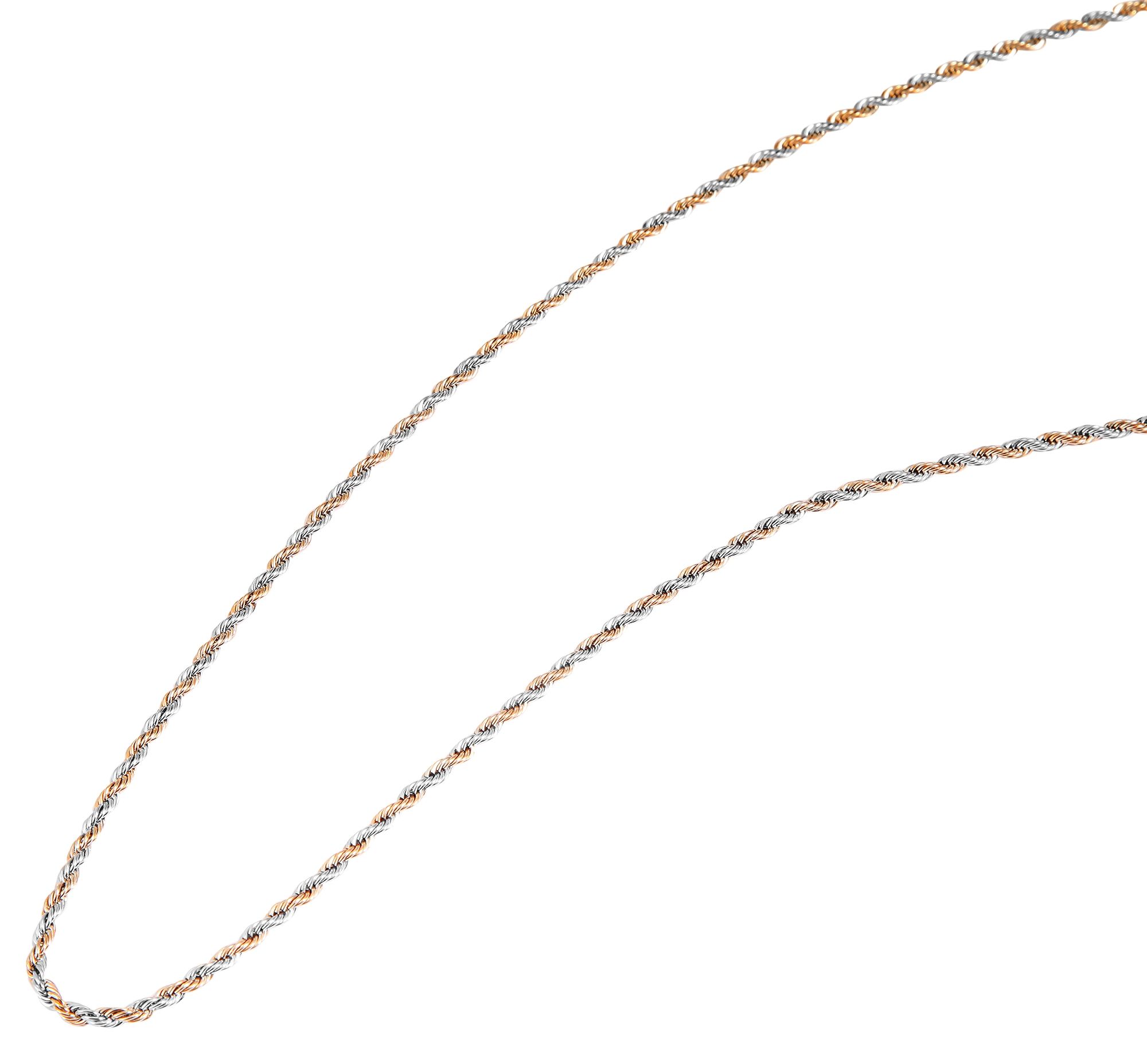 Akzent Kordelkette, Edelstahl, bicolor, 40 cm