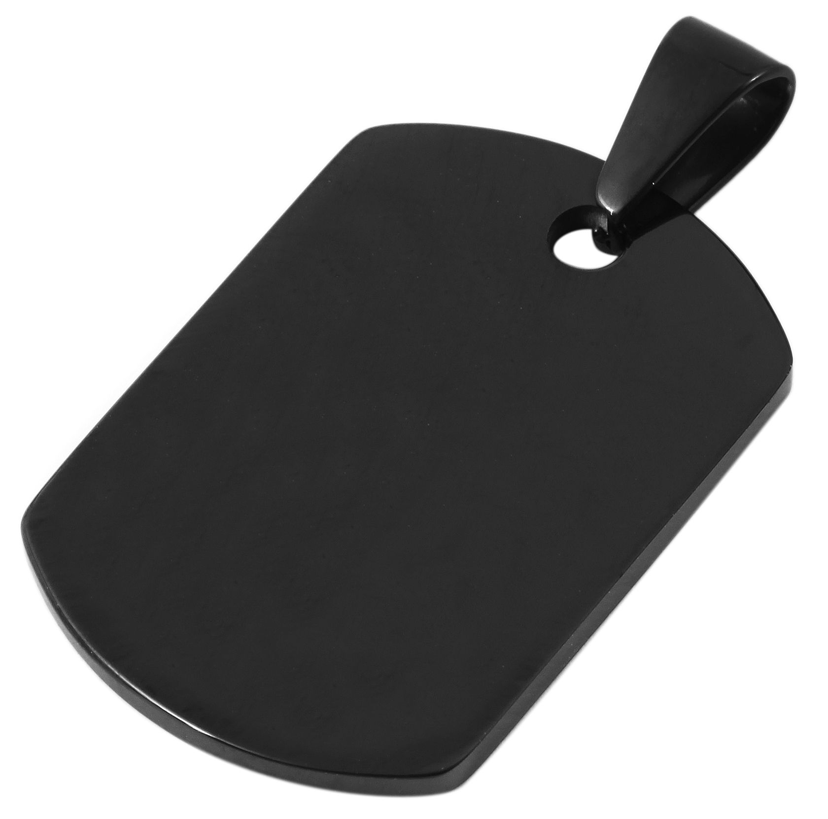 "Akino" Edelstahl Gravuranhänger, schwarz