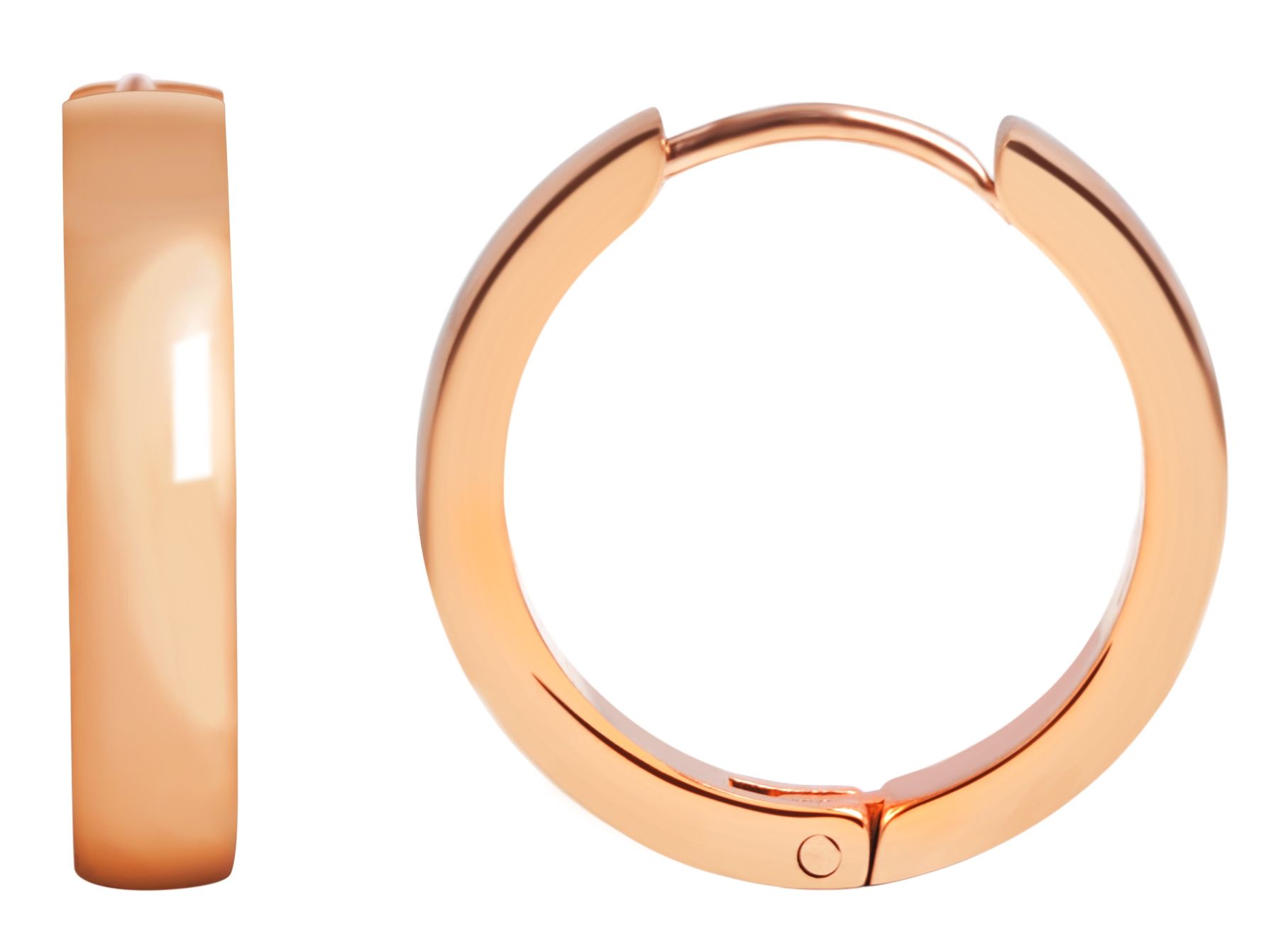"Jolina", Edelstahl Klapp-Creolen, Ø 15 mm, roségoldfarben