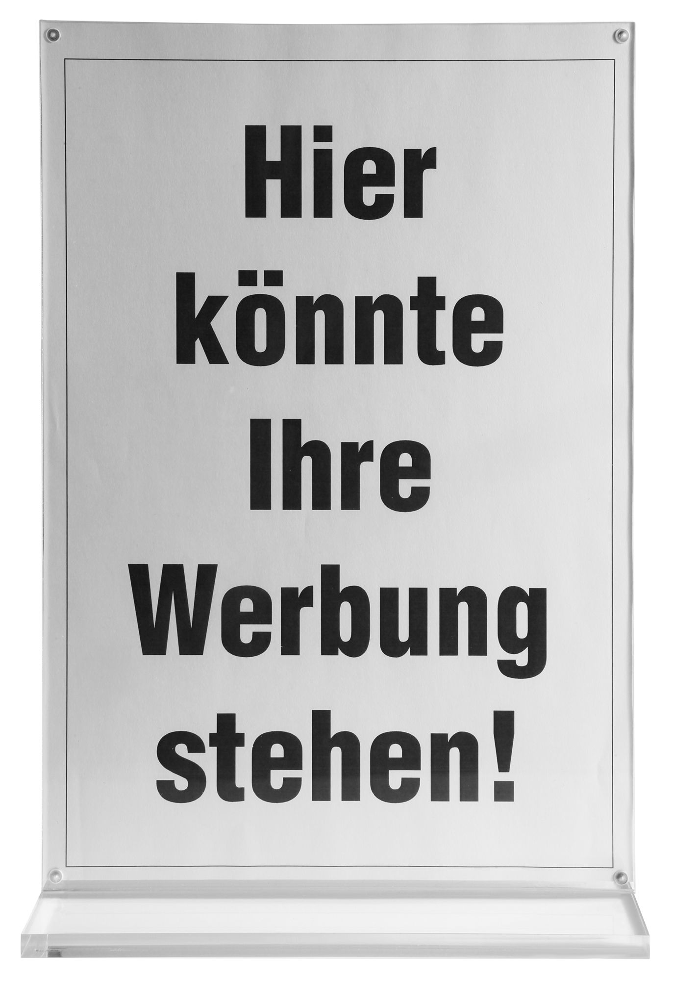 Werbeaufsteller, transparent, Hochformat, 31 cm x 21 cm x 7,5 cm
