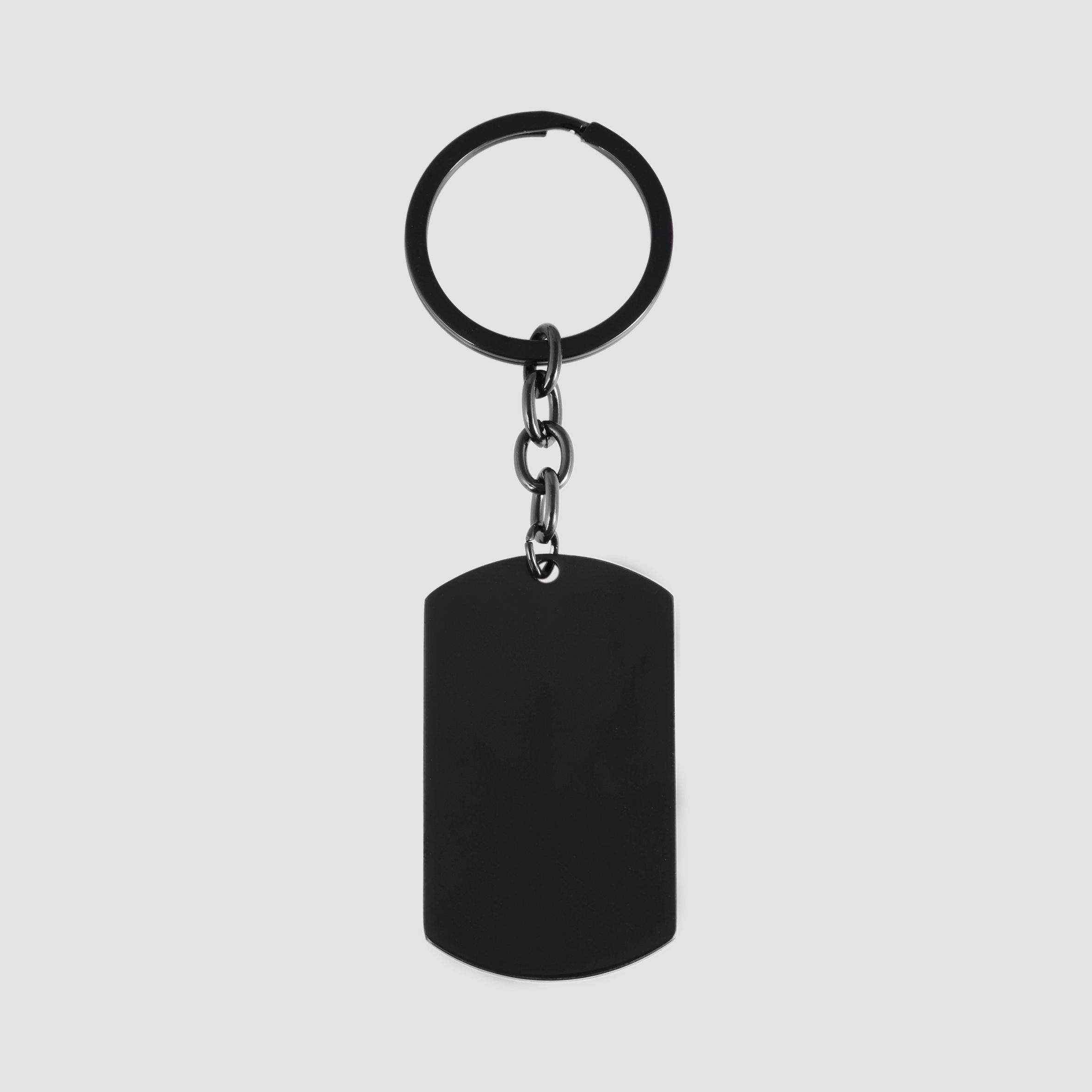 "Pelle" Edelstahl Dog Tag - Schlüsselanhänger für Gravuren, schwarz