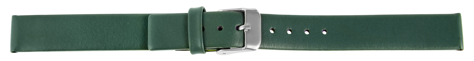 Echtleder-Uhrenarmband, nahtlos, dunkelgrün, 14 mm
