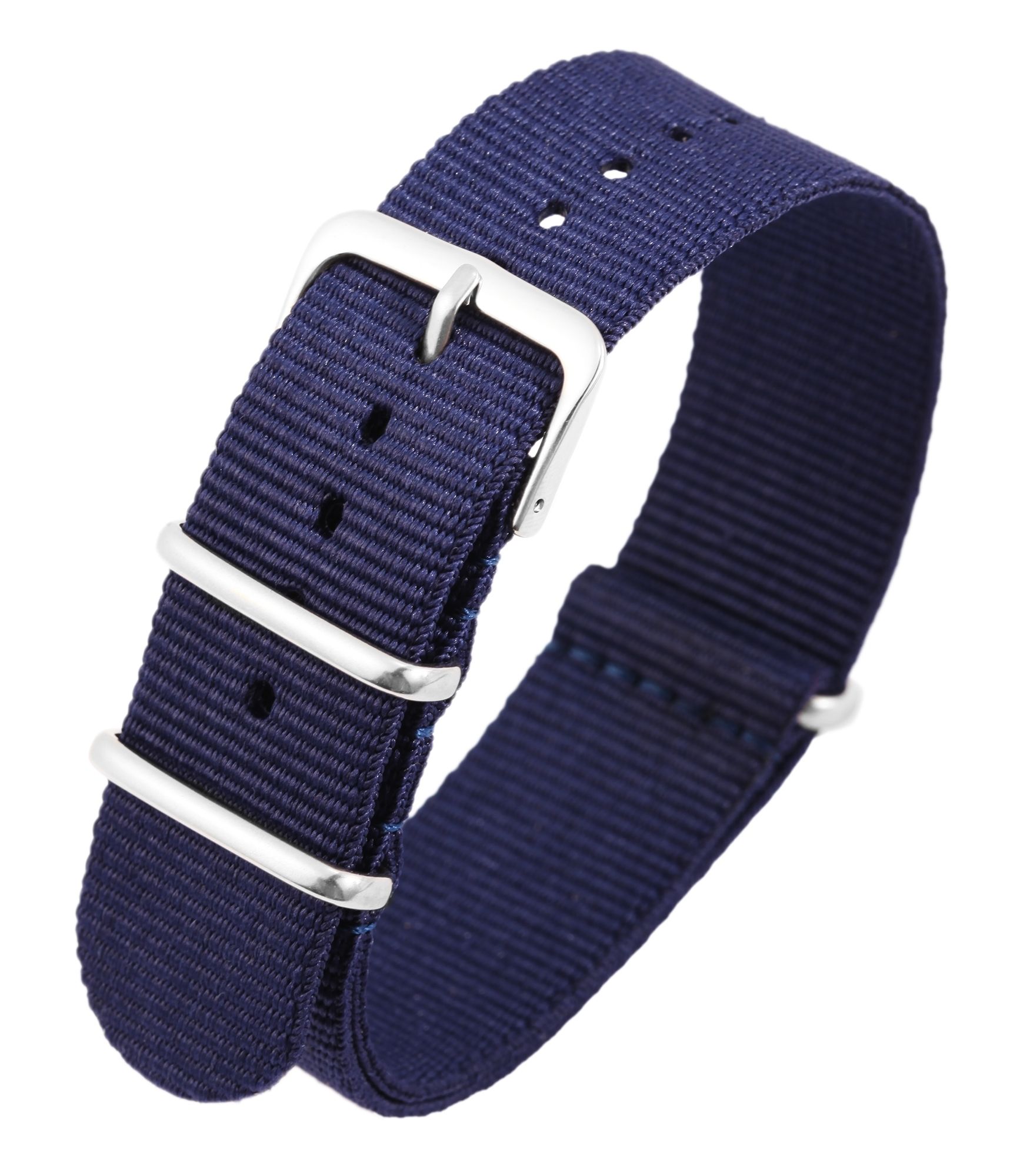 Nylon-Uhrenarmband im Nato-Stil, marineblau, 22 mm