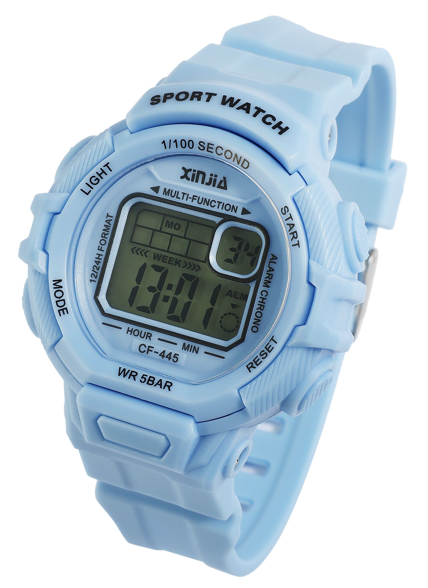 Xinjia Damen Digitaluhr mit Silikonband, Blau