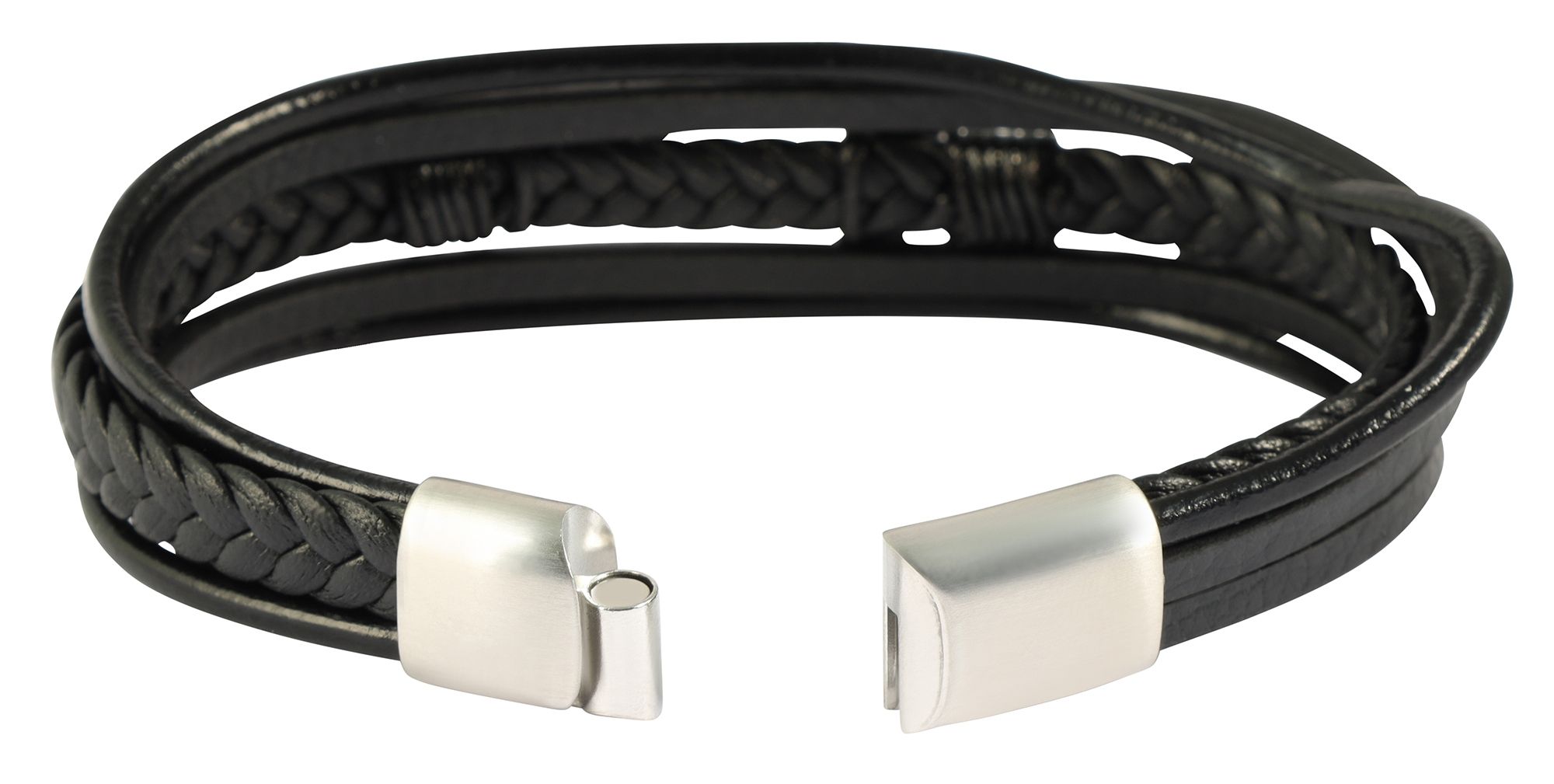 "Arian" Armband 21 cm aus Lederimitat mit Anker, VE-4
