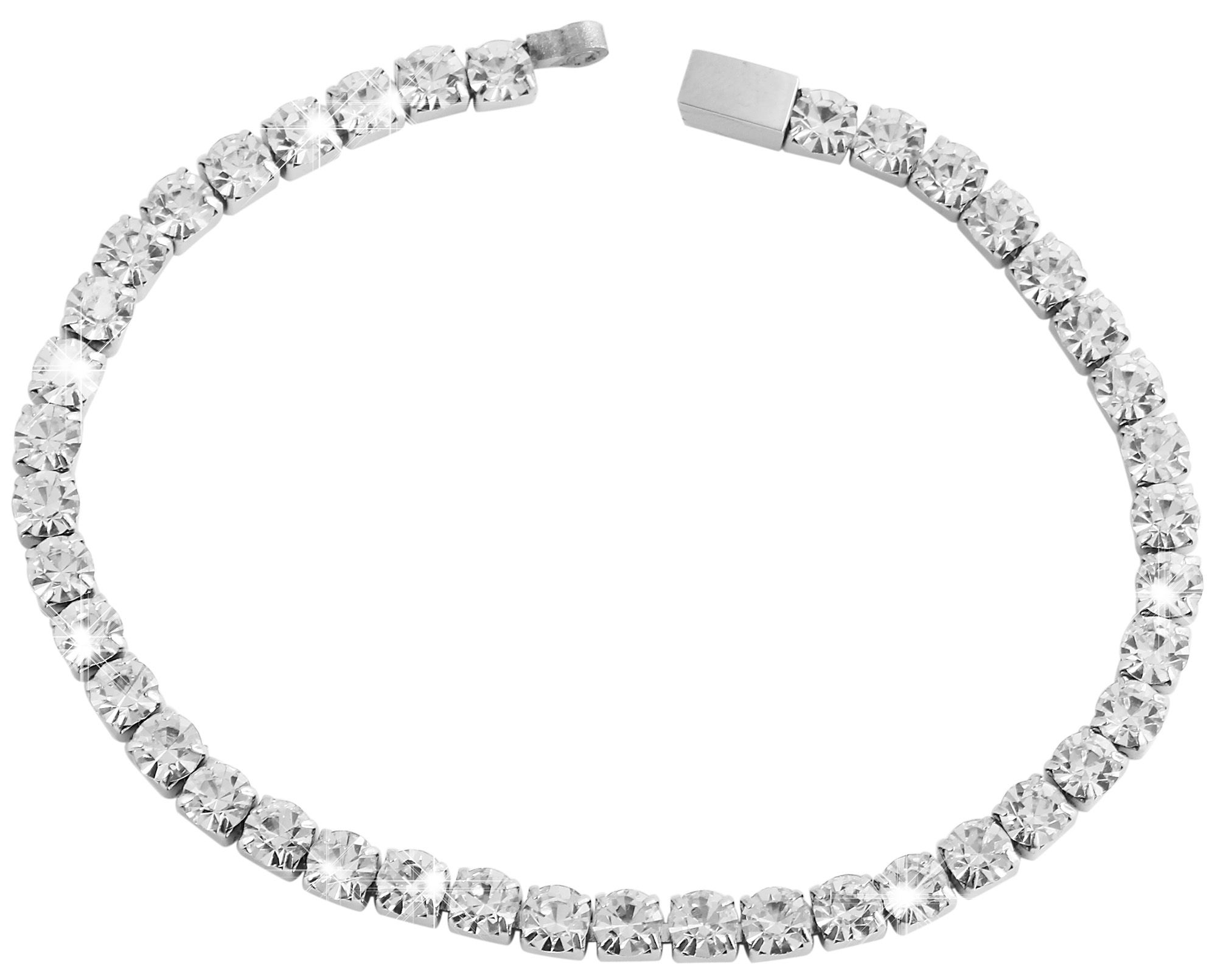 "Ankea" Edelstahl Tennisarmband 19 cm, Similisteinen & Magnetverschluss