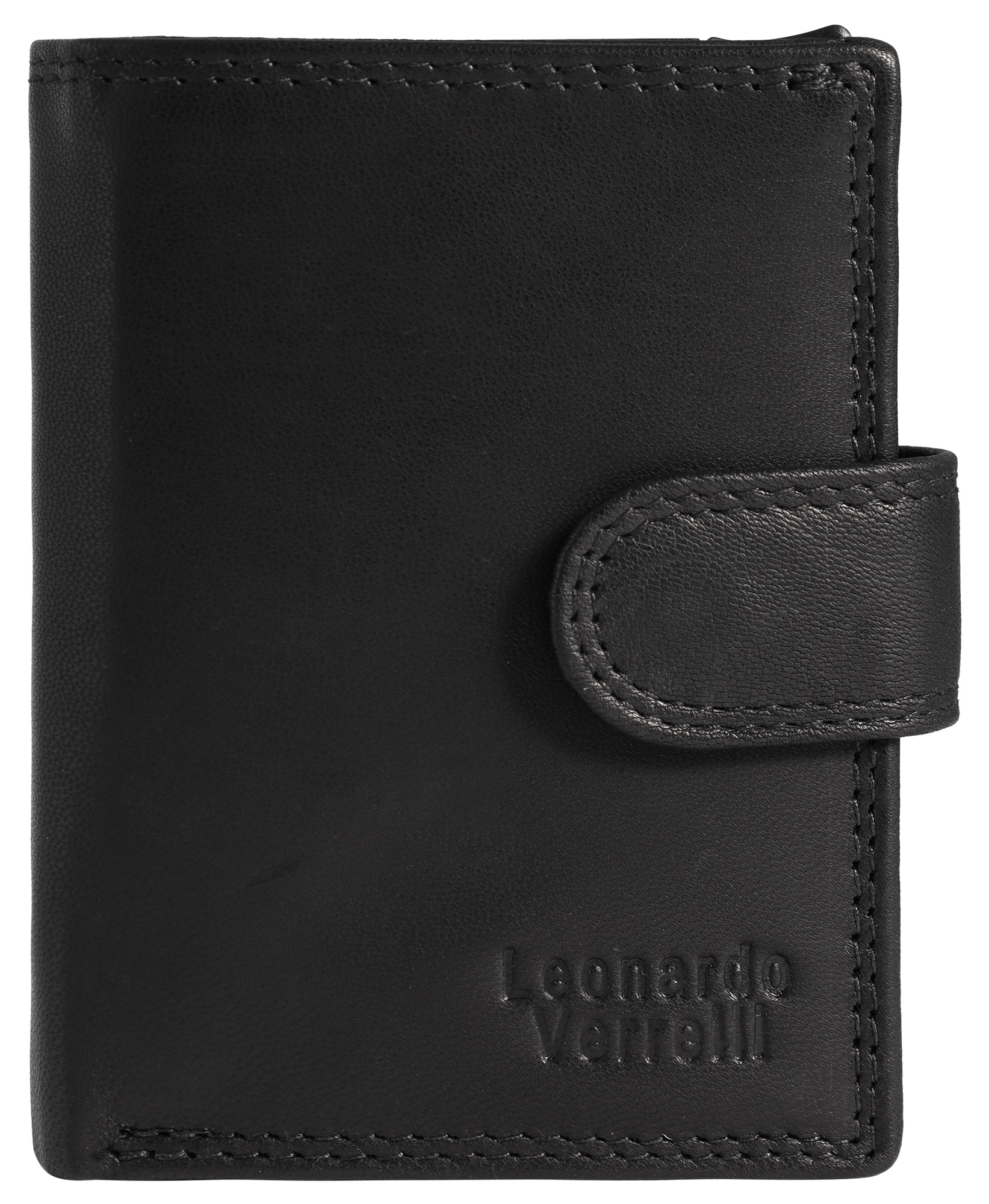 Leonardo Verrelli Echtleder (soft) Geldbörse mit Pop-up-Kartenhalter, RFID, schwarz