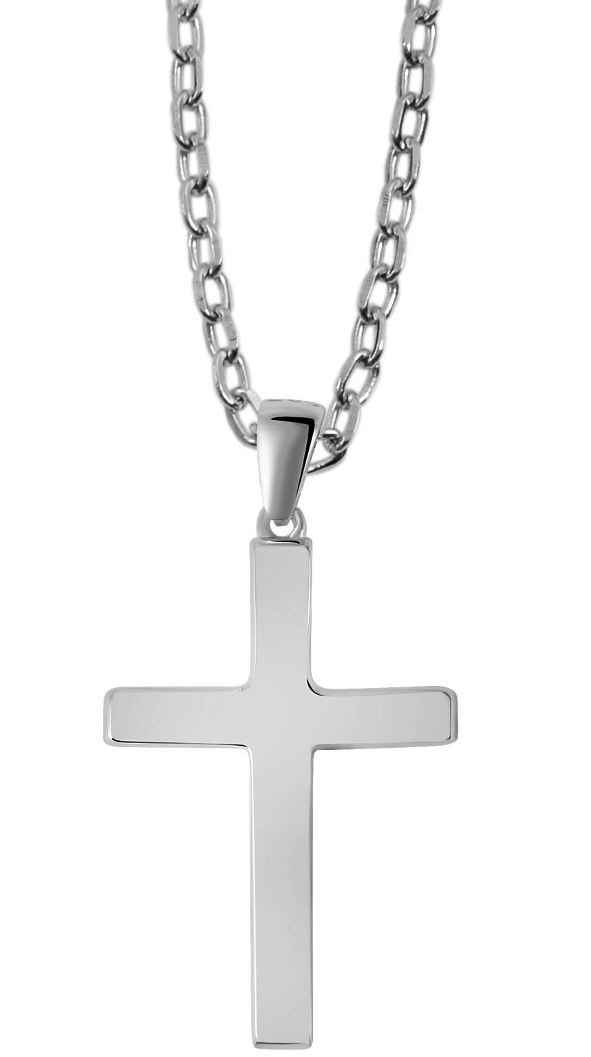 925/- Echt Silber Anhänger ohne Kette "Alani", Kreuz, matt/poliert, 925/rhodiniert