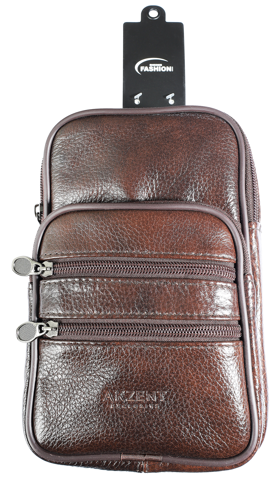 Akzent EXCLUSIVE, Echt Leder Tasche, Crossbody-Bag, braun