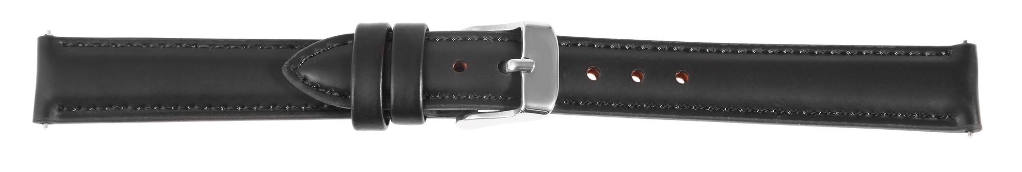Echtleder Uhrenarmband (Quick-Release), schwarz, 16 mm