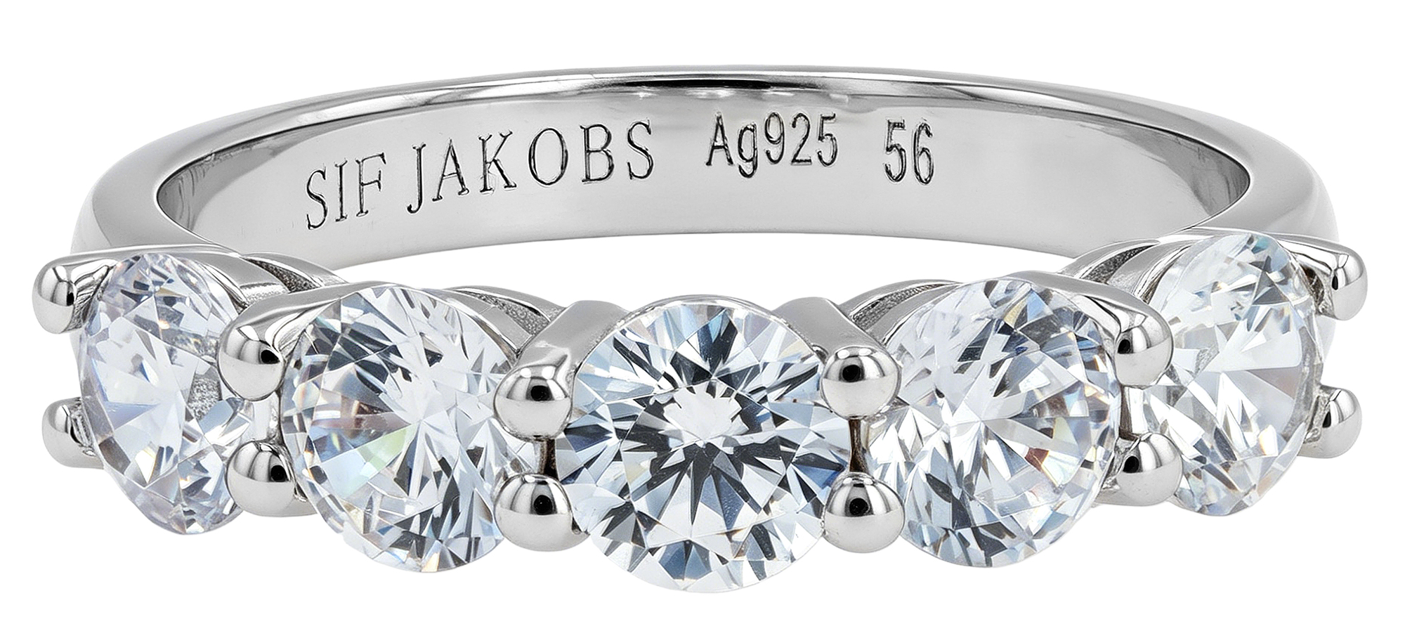 Sif Jakobs Jewellery 925/- Echt Silber Ring "Belluno", Gr 56, Zirkonia (weiß), silberfarbig
