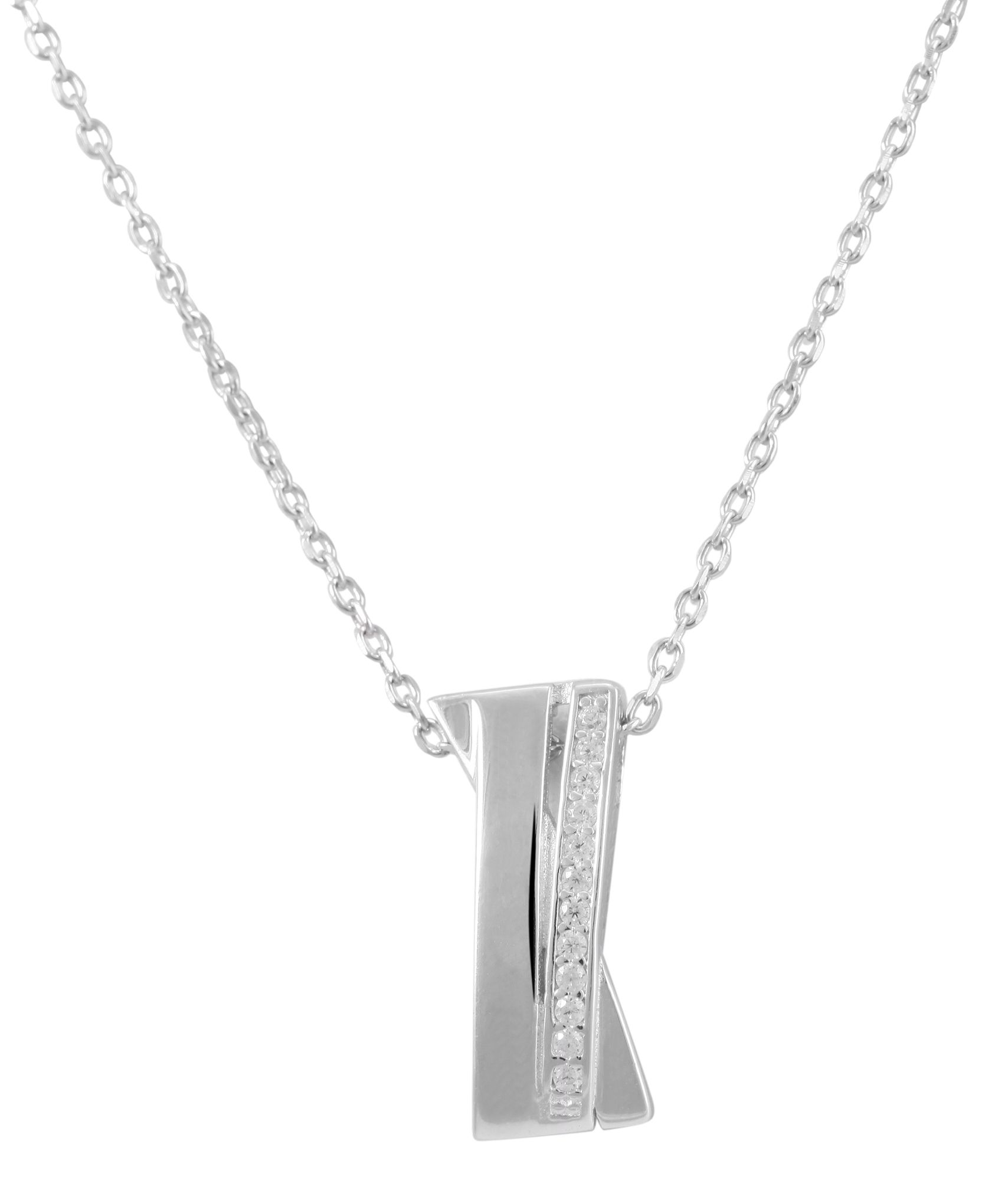 925/- Echt Silber Anhänger ohne Kette "Leoline" mit Zirkoniabesatz, 925/rhodiniert